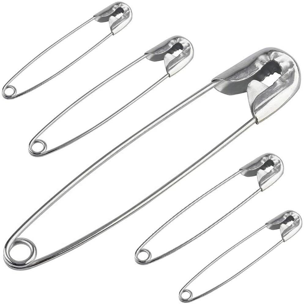 50Pcs Safety Pins Silver Needles Sewing Craft Nickel Metal Plated Safety Pins