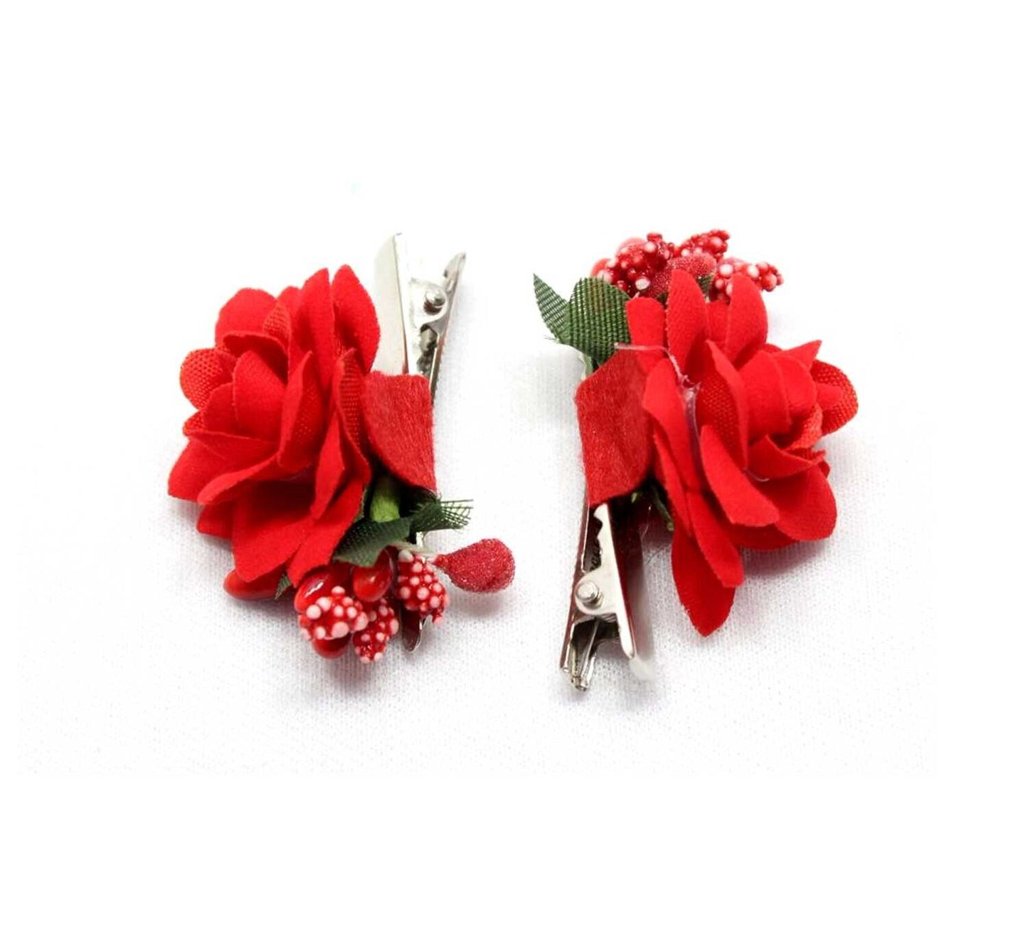 4x Rose Flower Brooch Clips Hair Pins Crocodle Hair Clips Party Travel Festival