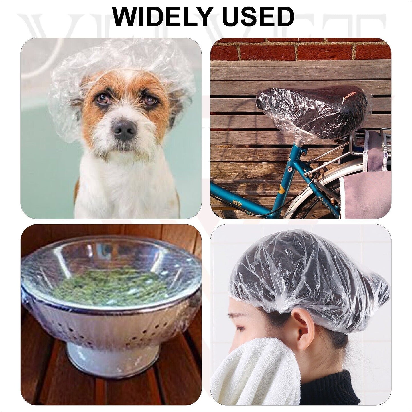 Disposable Shower Caps Bath Caps Large Thick Clear Waterproof Hair Solon 50Pcs