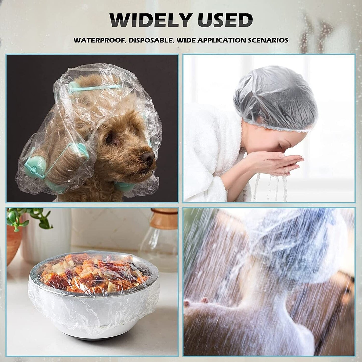 Disposable Shower Caps Bath Caps Large Thick Clear Waterproof Hair Solon 50Pcs