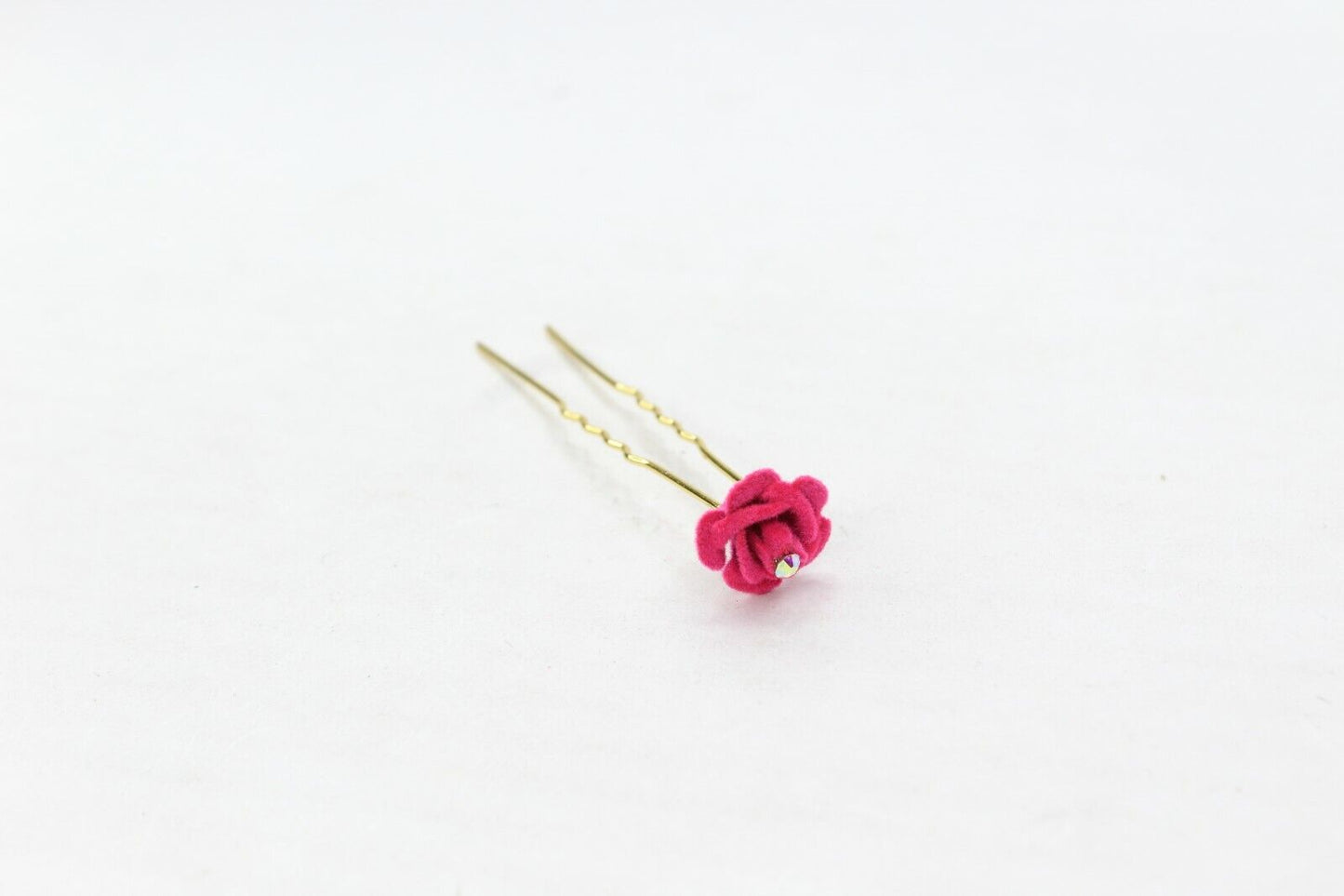 Pink Bridal Hair Pins Rose U Pins Flower Hair Clips Brooch Wedding Bridesmaid
