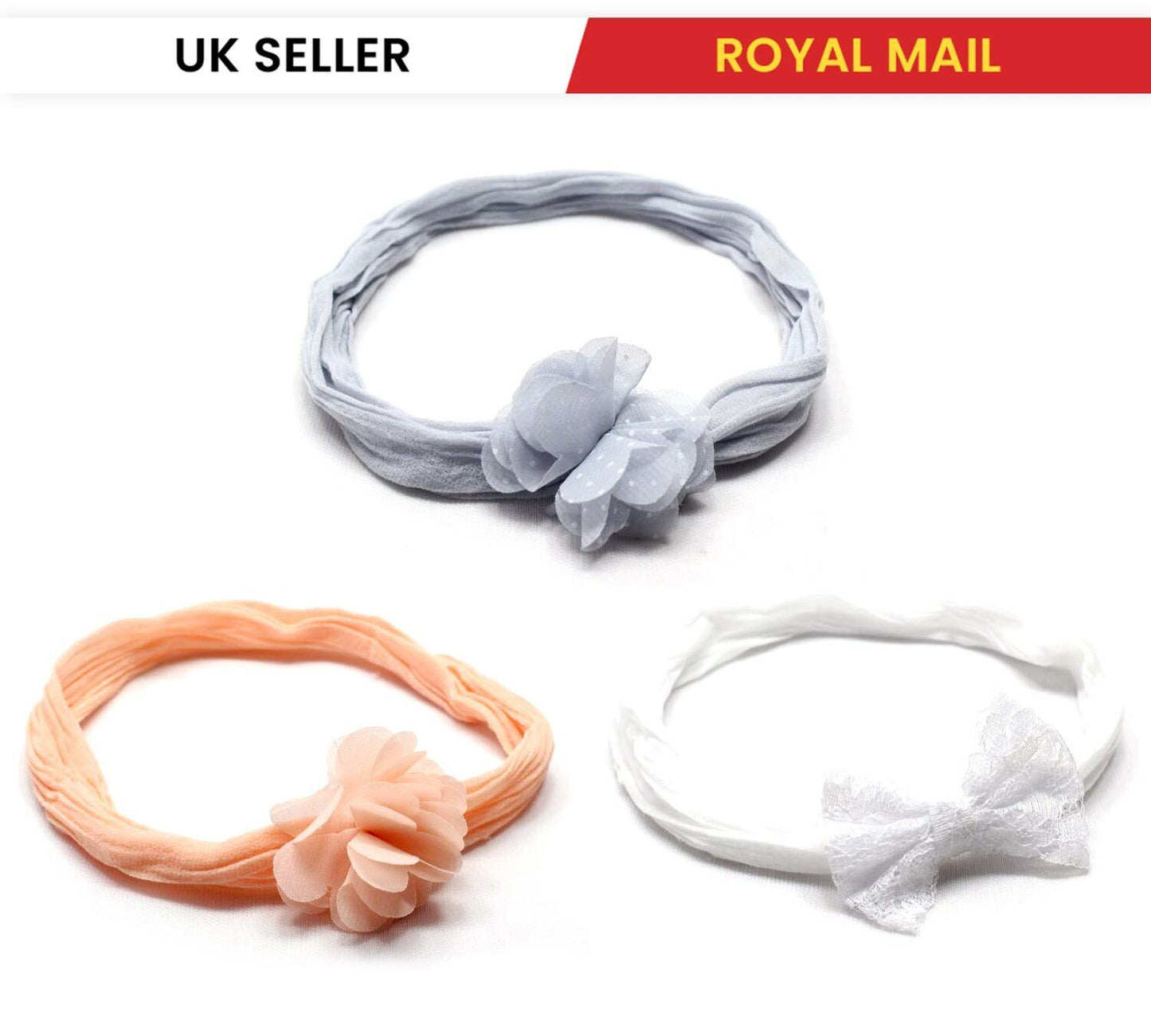 New Born Baby Headbands 3Pcs Toddler Elastic Ribbon Headdress Kid Hair Band