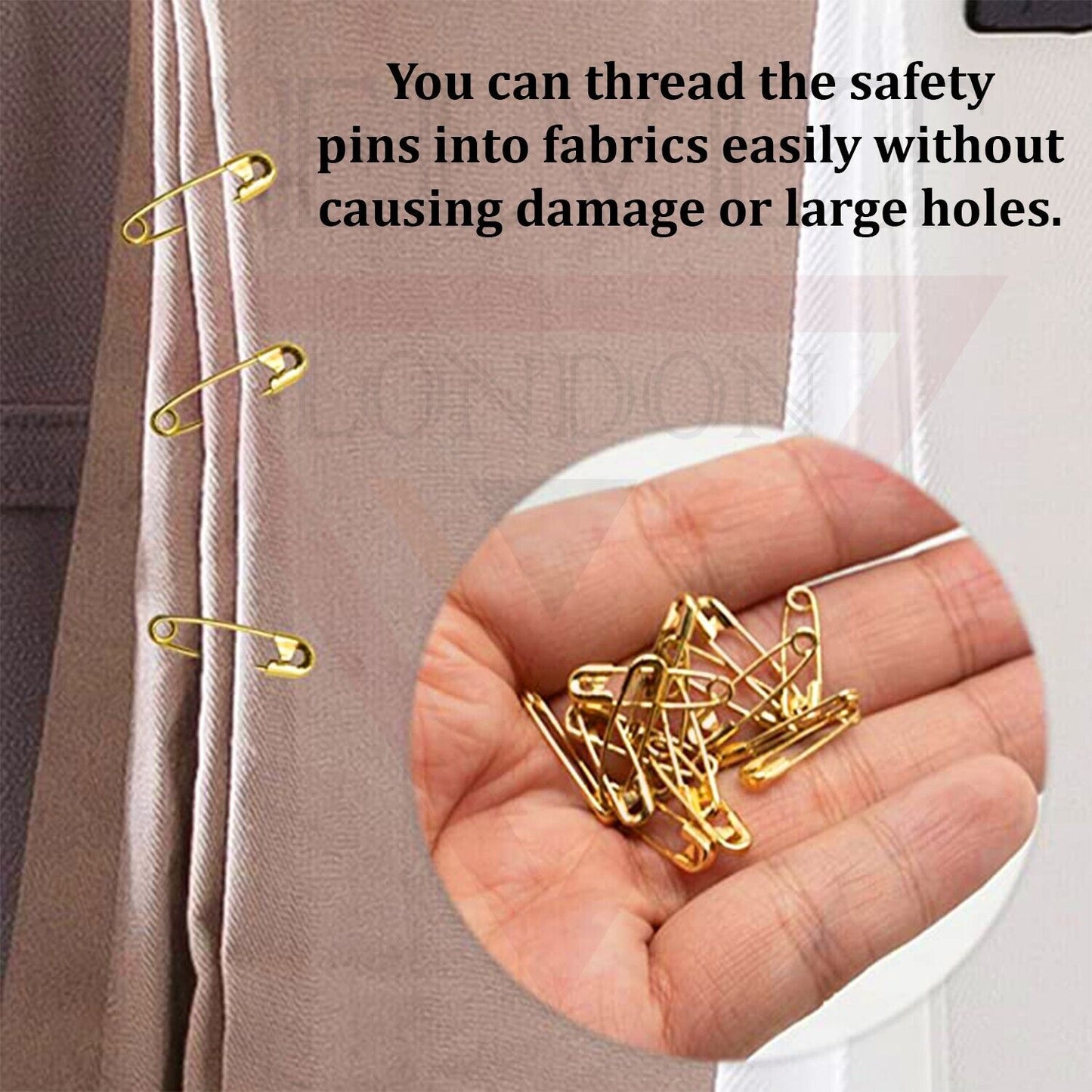 50x Safety Pins Golden Pins Needles Metal Sewing Craft Multipurpose Durable 4CM