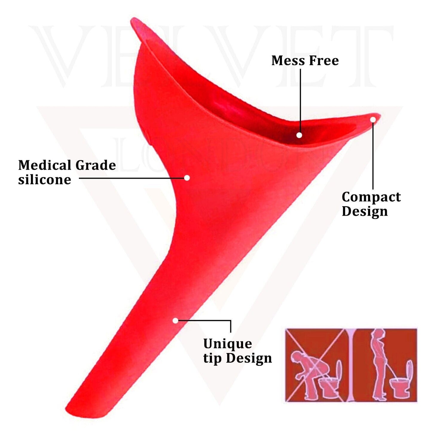 Female Urination Device Reusable Female Urinal Portable Funnel for Women Wee Cup