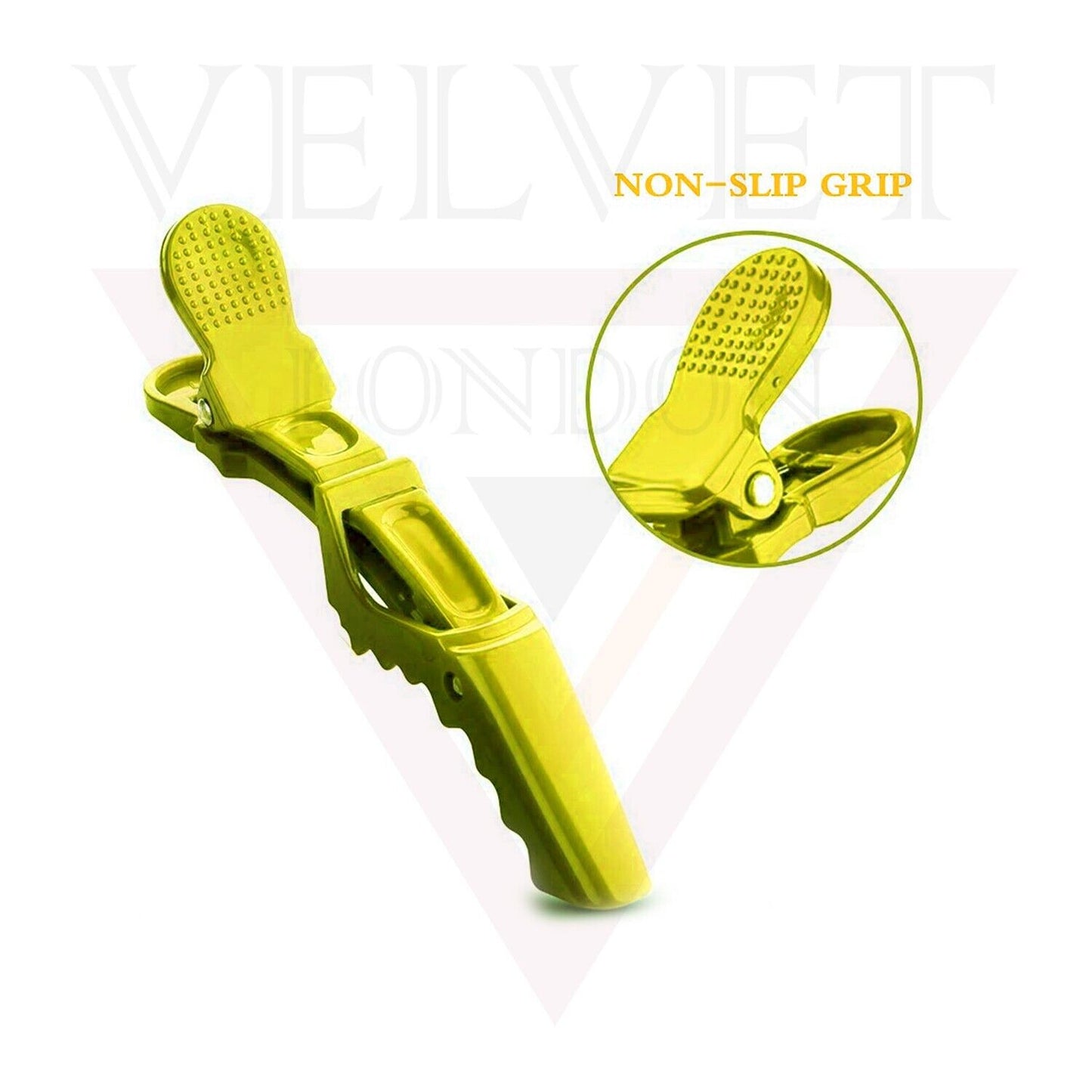 6x Crocodile Hair Clips Hair Clamp Salon Sectioning Clips Yellow Professional