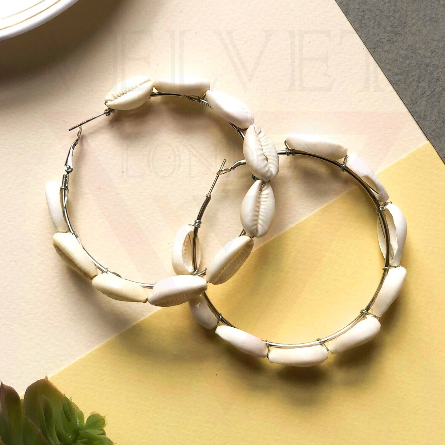 Hoop Earrings Natural Sea Shell Hoop Earring Beach Party Large Stylish Jewellery