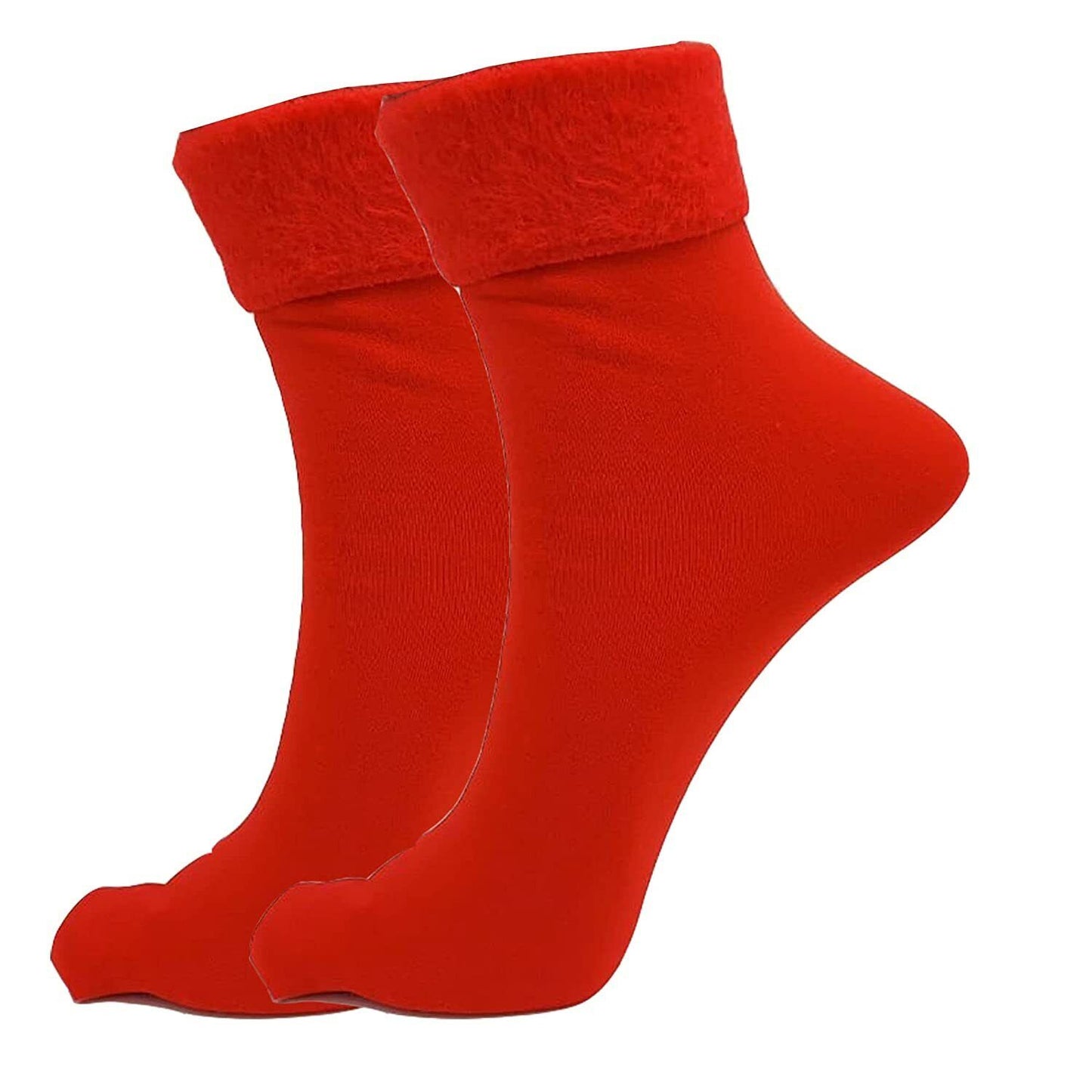Red Winter Thick Warm Cosy Socks Stylist Latest Thermal Velvet Sock For Women UK