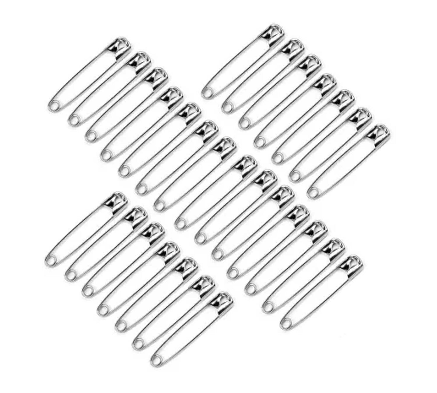 50Pcs Safety Pins Silver Needles Sewing Craft Nickel Metal Plated Safety Pins