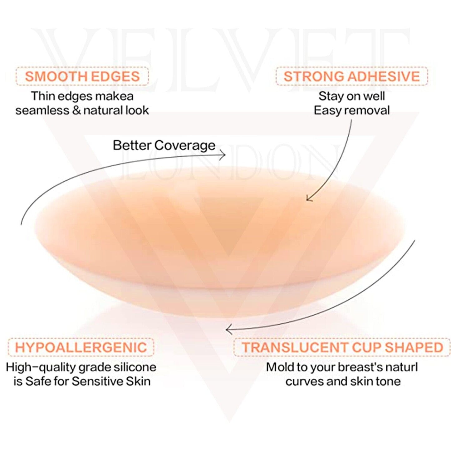 2 Pair Silicone Nipple Covers Invisible Bra Reusable Adhesive Nipple pads pastie