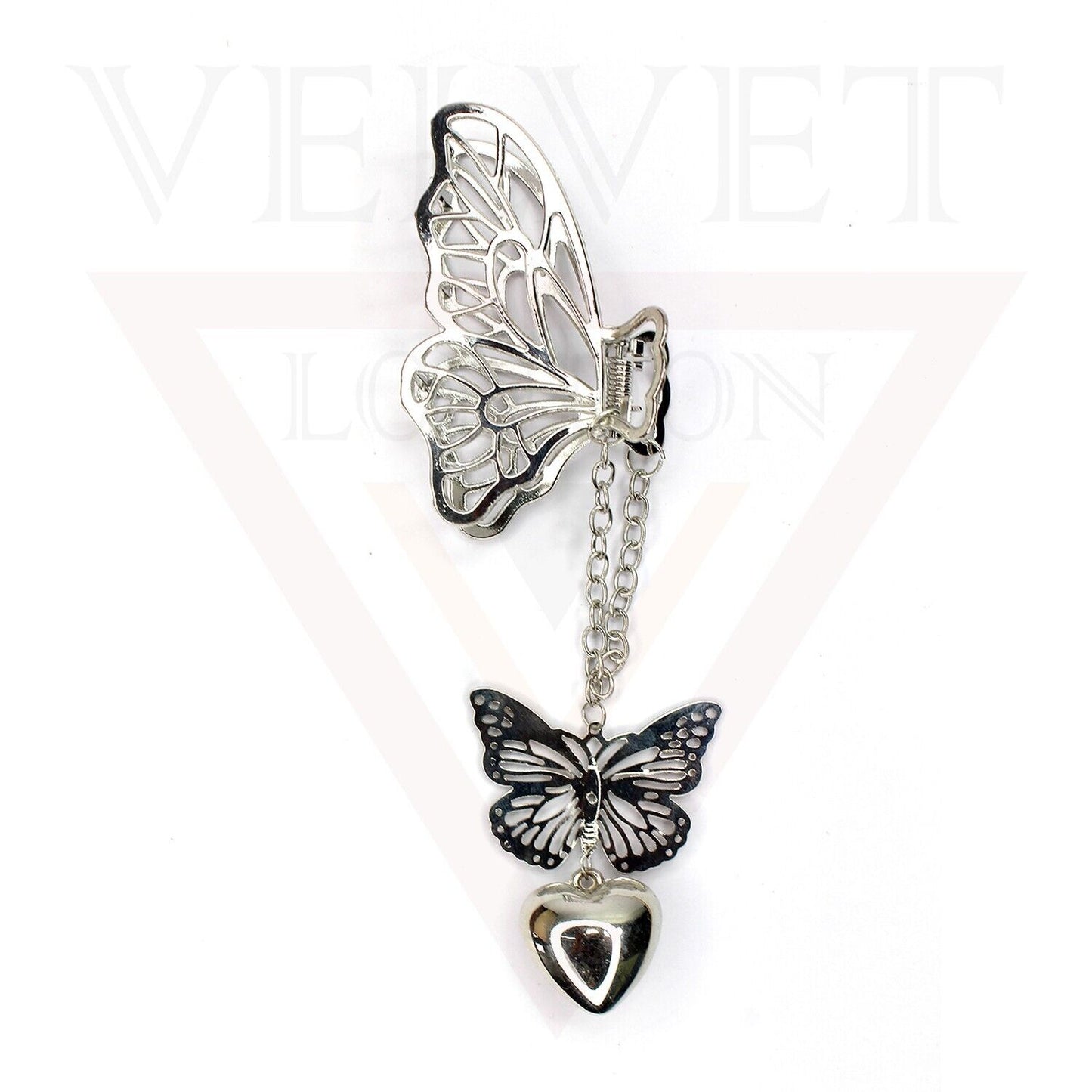 Dangle Heart Hair Claw Clips Butterfly Metal Jaw Clips Non-Slip Hair Accessories