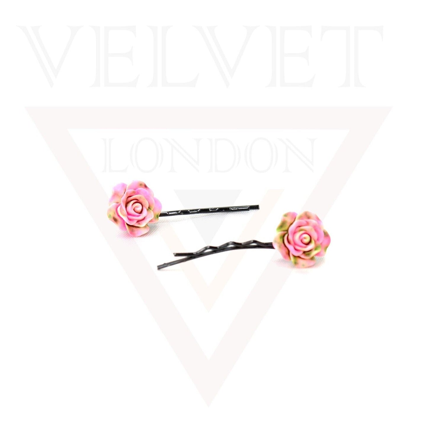 20x Hair Pin Colorful Rose Flower Bobby Pins Hair Clips Metal Grips Slide Pin UK