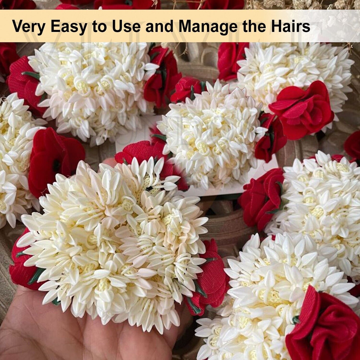 Jasmin & Rose Gajra Bun Floral Hair Styling Bride Juda Fragrence Hair Accessorie