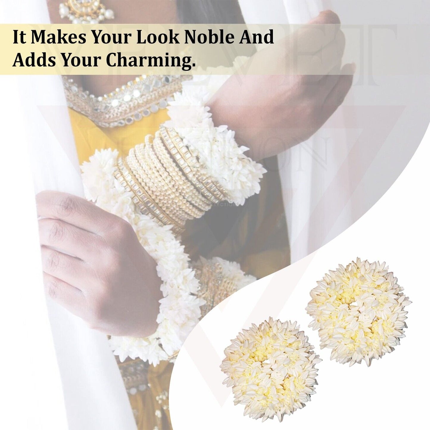 2x Jasmin Small Bun Gajra Floral Hair Styling Bride Juda for Kids Girl Fragrence