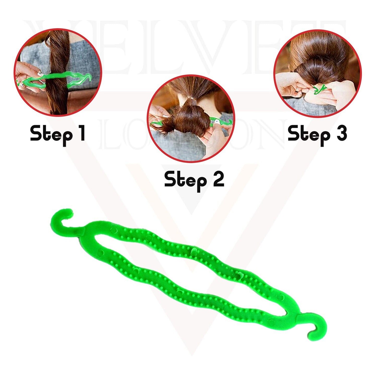 Hair Bun Maker Stick Green Plastic Bun Shaper Magic Curler Roll Hair Styling