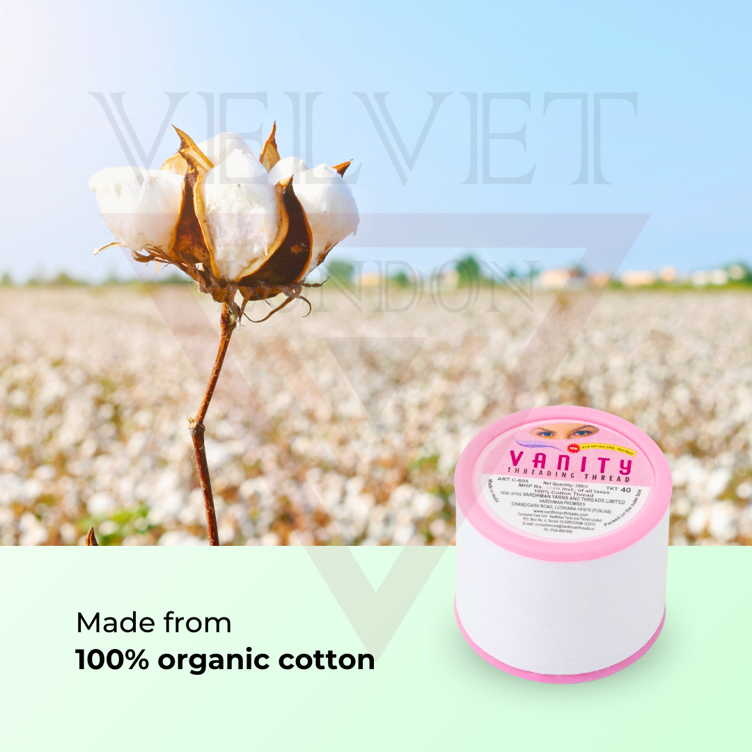 3x VANITY Antibacterial Eyebrow Threading Thread Facial Hair Removal Cotton