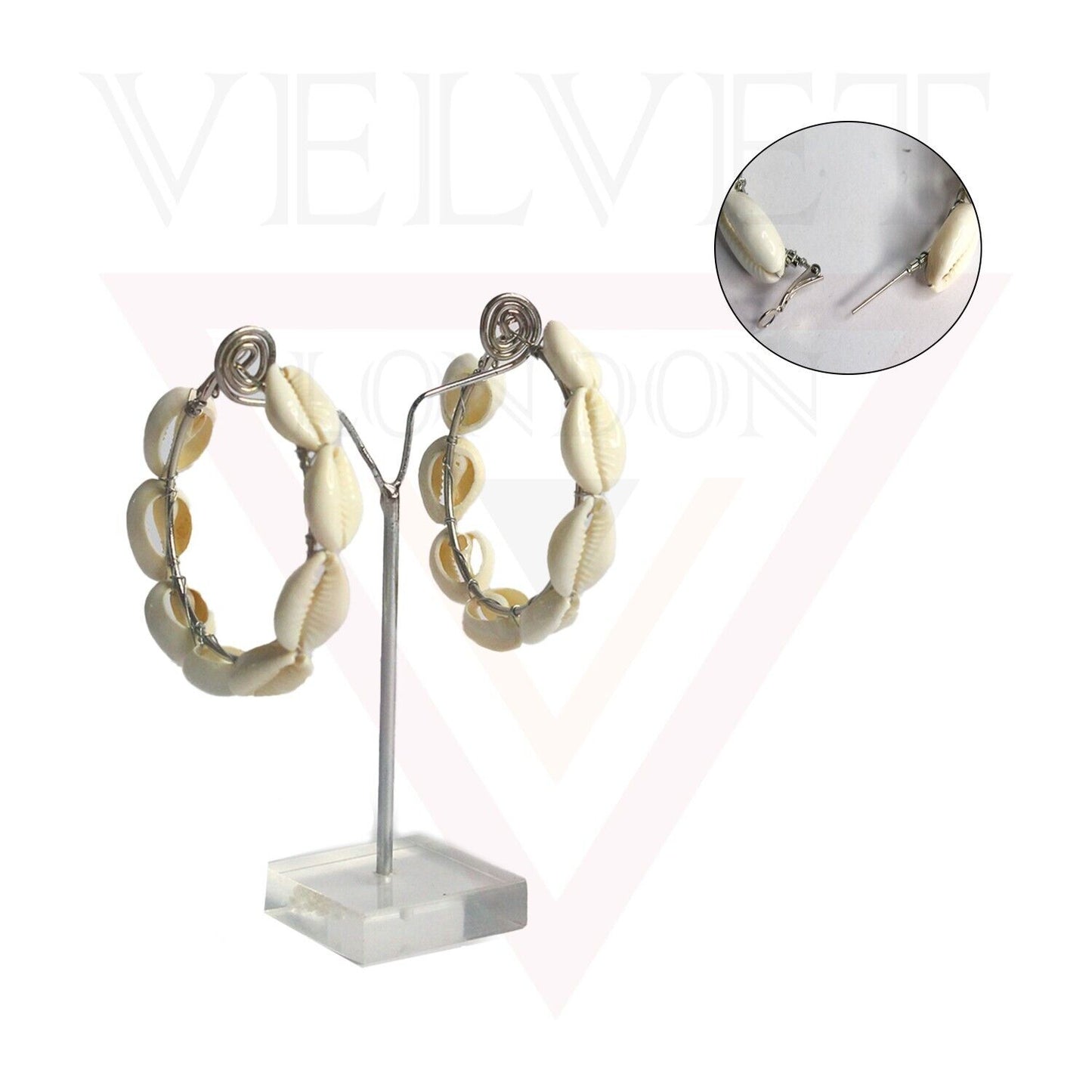 Hoop Earrings Natural Sea Shell Hoop Earring Beach Party Large Stylish Jewellery