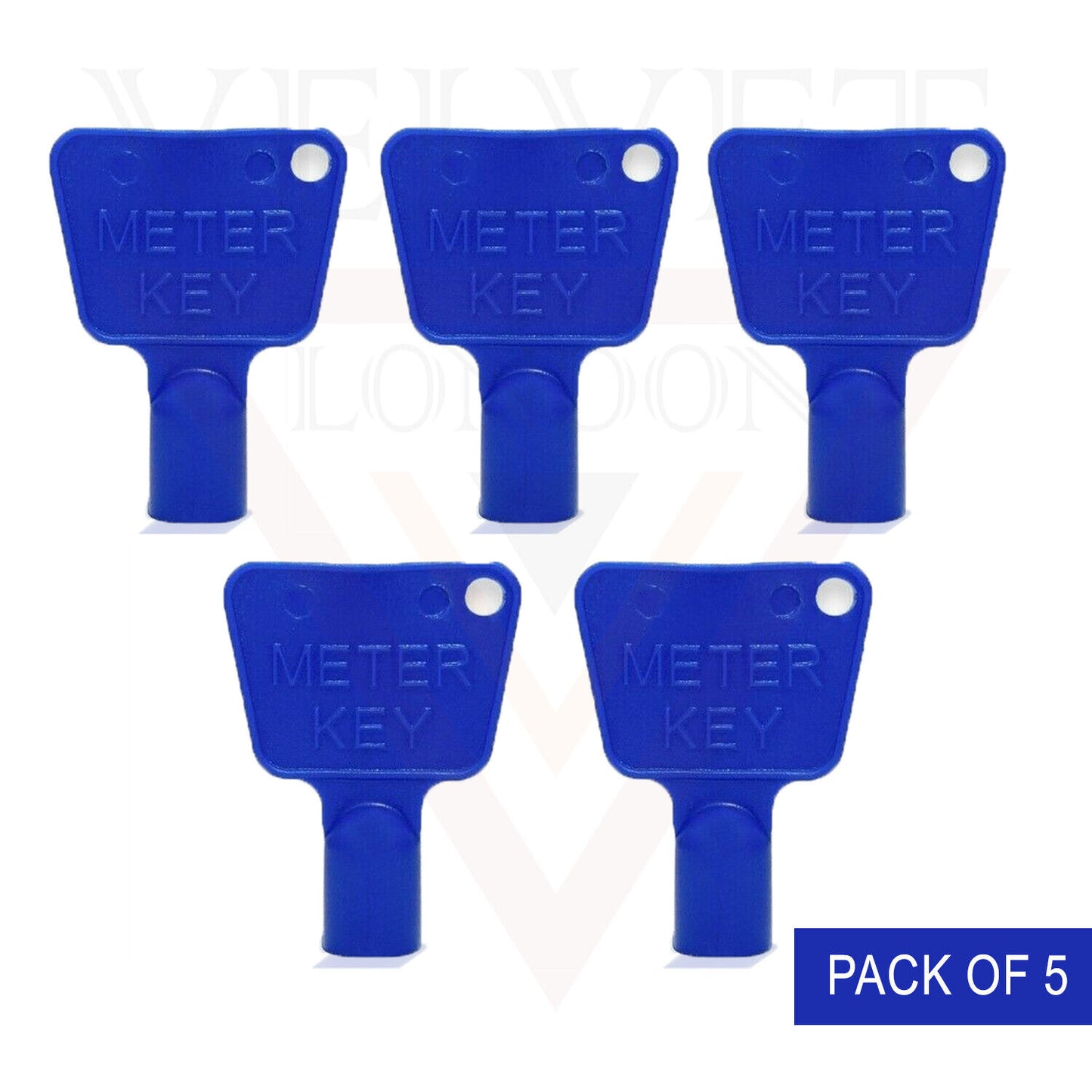 5x Triangle Meter Box Keys Blue Service Utility Meter Keys Gas Electric Box Keys