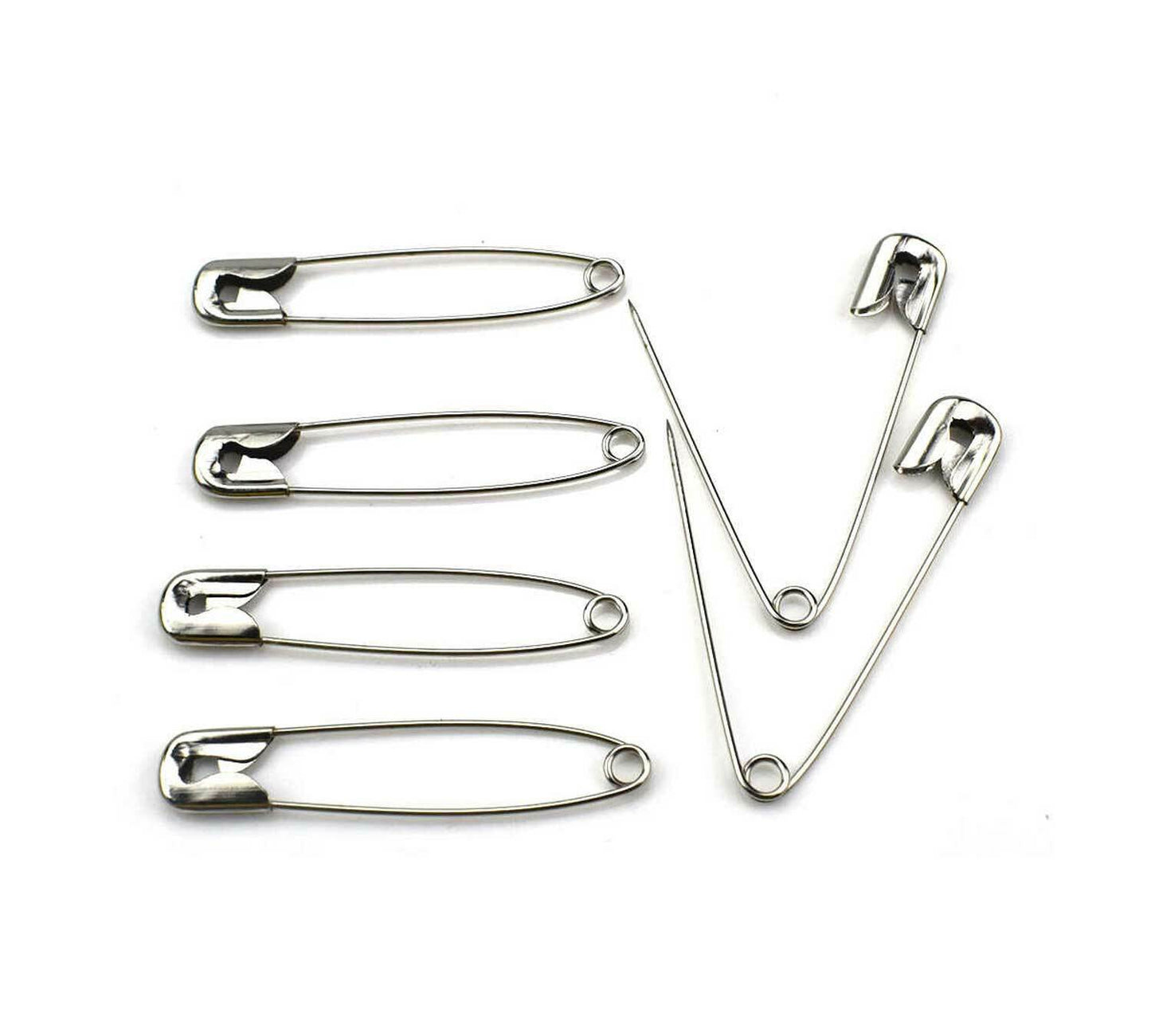 50Pcs Safety Pins Silver Needles Sewing Craft Nickel Metal Plated Safety Pins