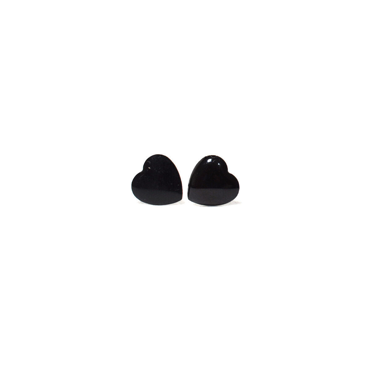 2x Women Black Heart Ear Stud Casual Earring Wedding Bridesmaid Unisex Jewellery