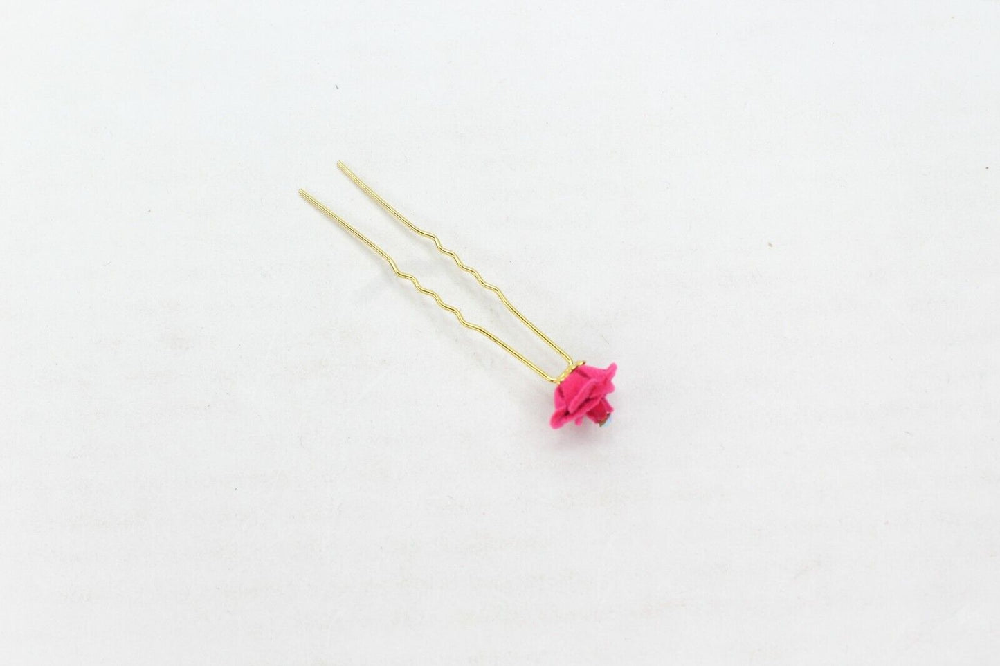 Pink Bridal Hair Pins Rose U Pins Flower Hair Clips Brooch Wedding Bridesmaid