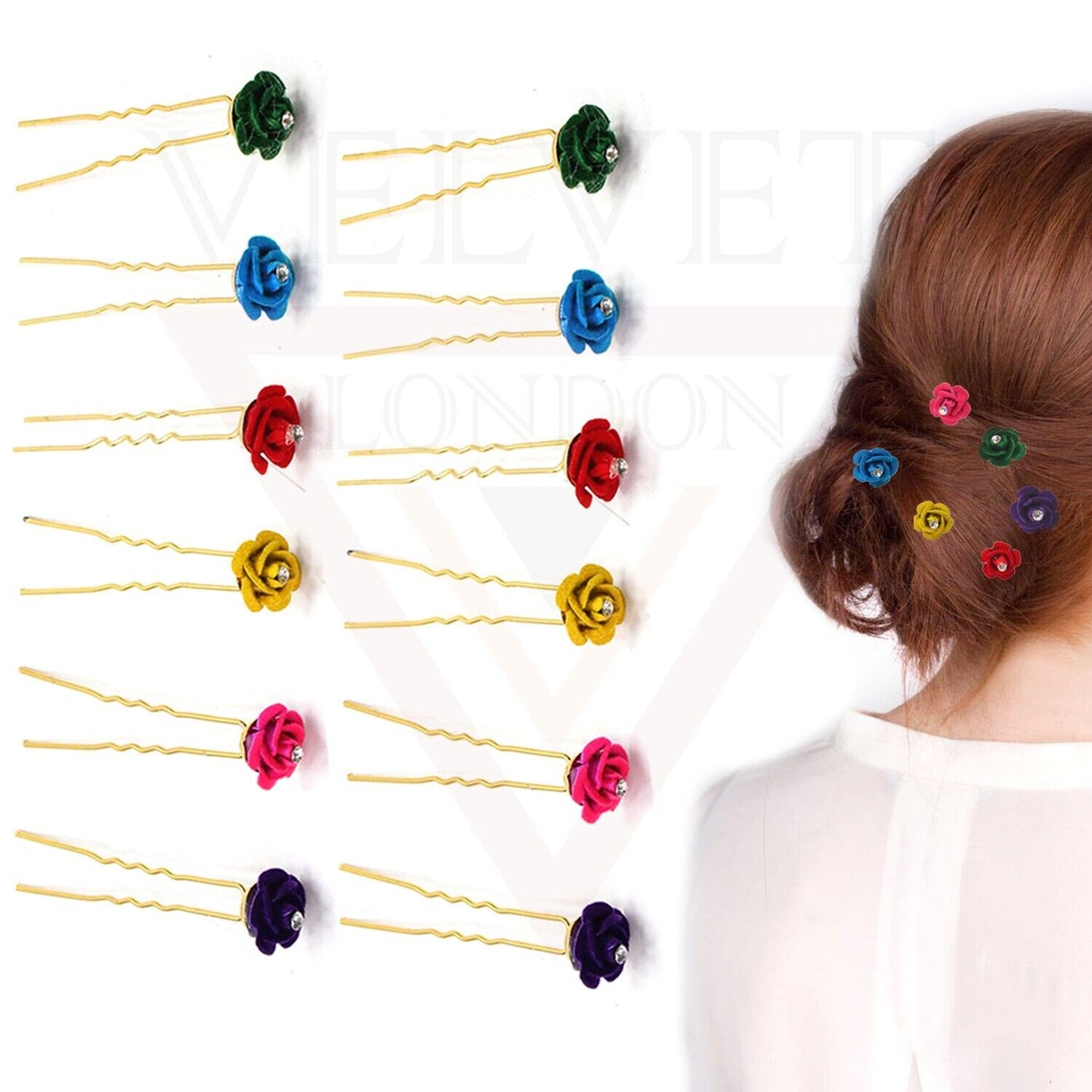 U Pins Hair Brooch Pins Bridal Flower Diamond Wedding Hair Accessories Wedding