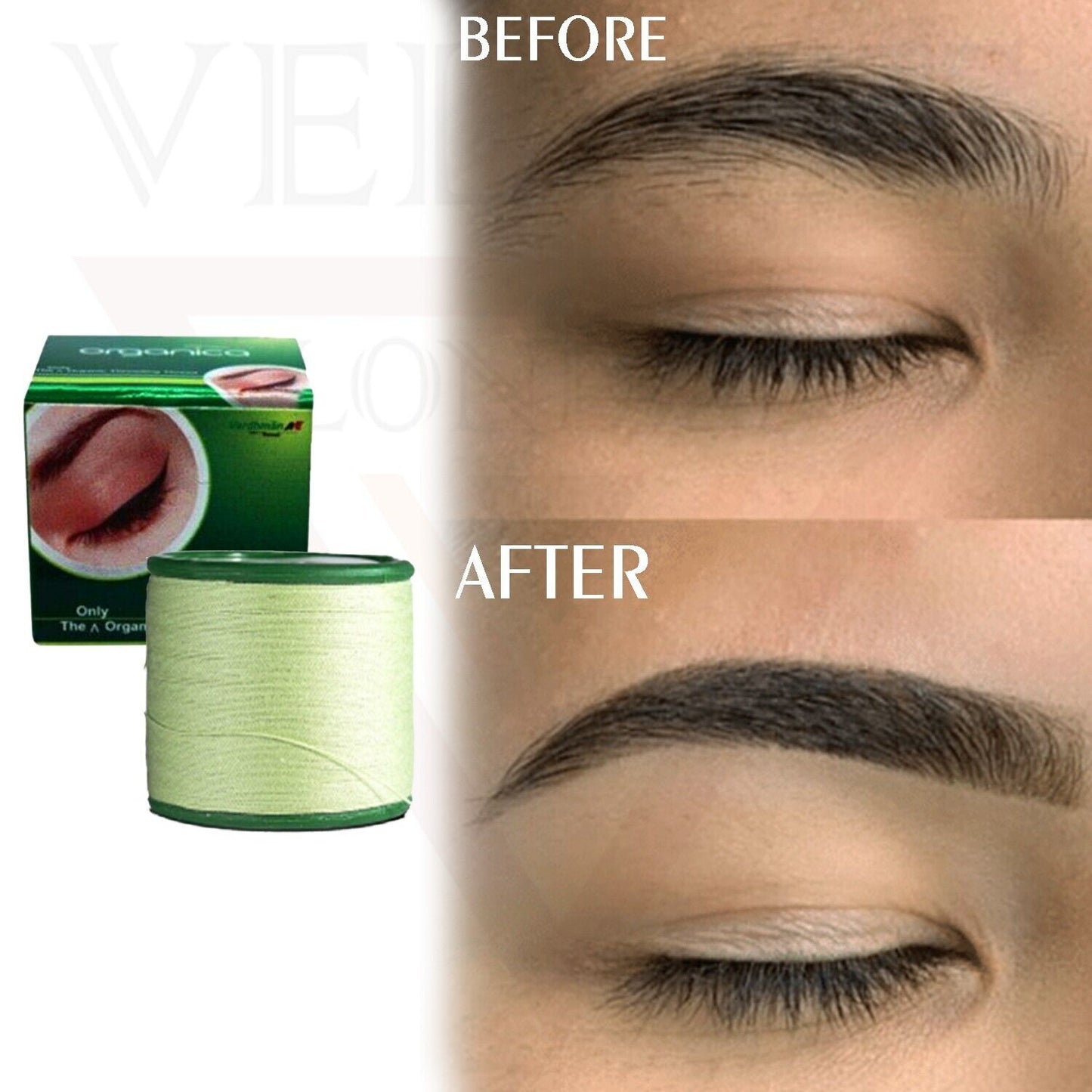 1x Organica Eyebrow Cotton Thread Threading Antiseptic Facial Hair Removal Salon