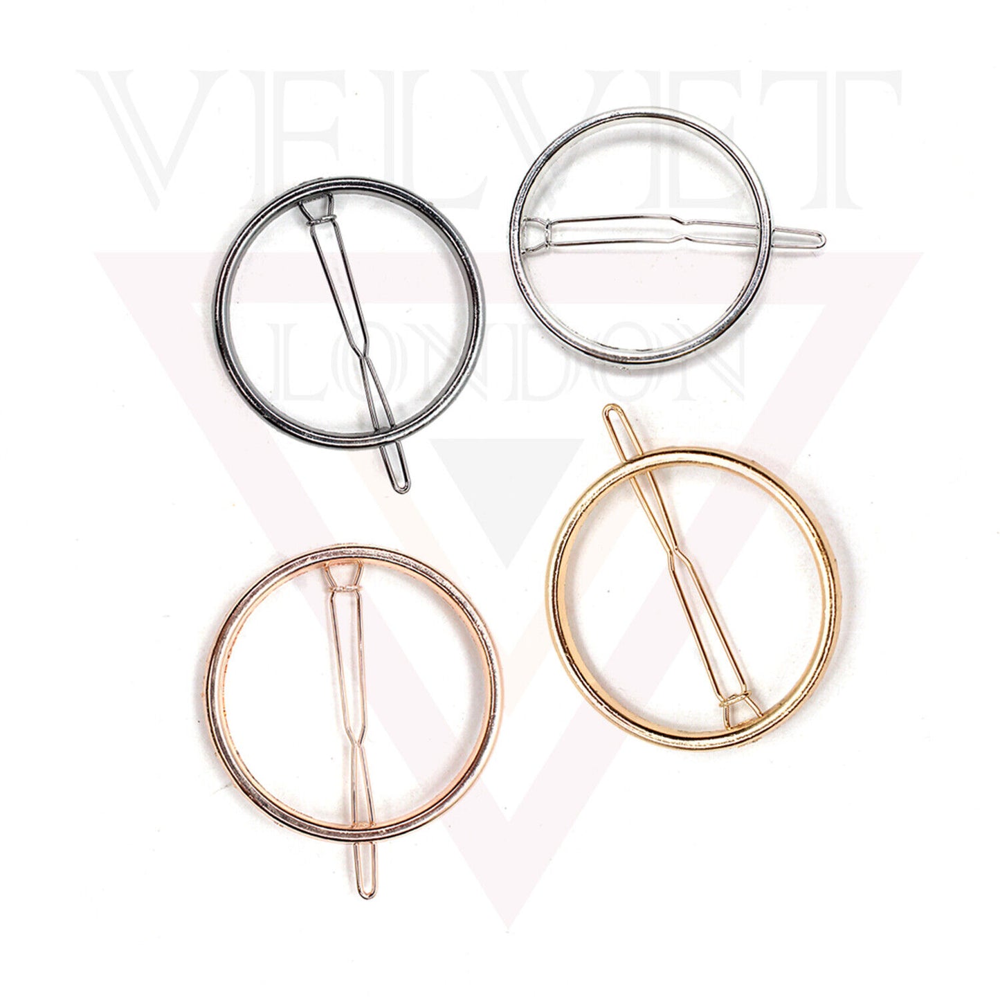 4pcs Metal Hair Clip Round Hair Pins Grip Sliders Clips Hair Styling Accessories