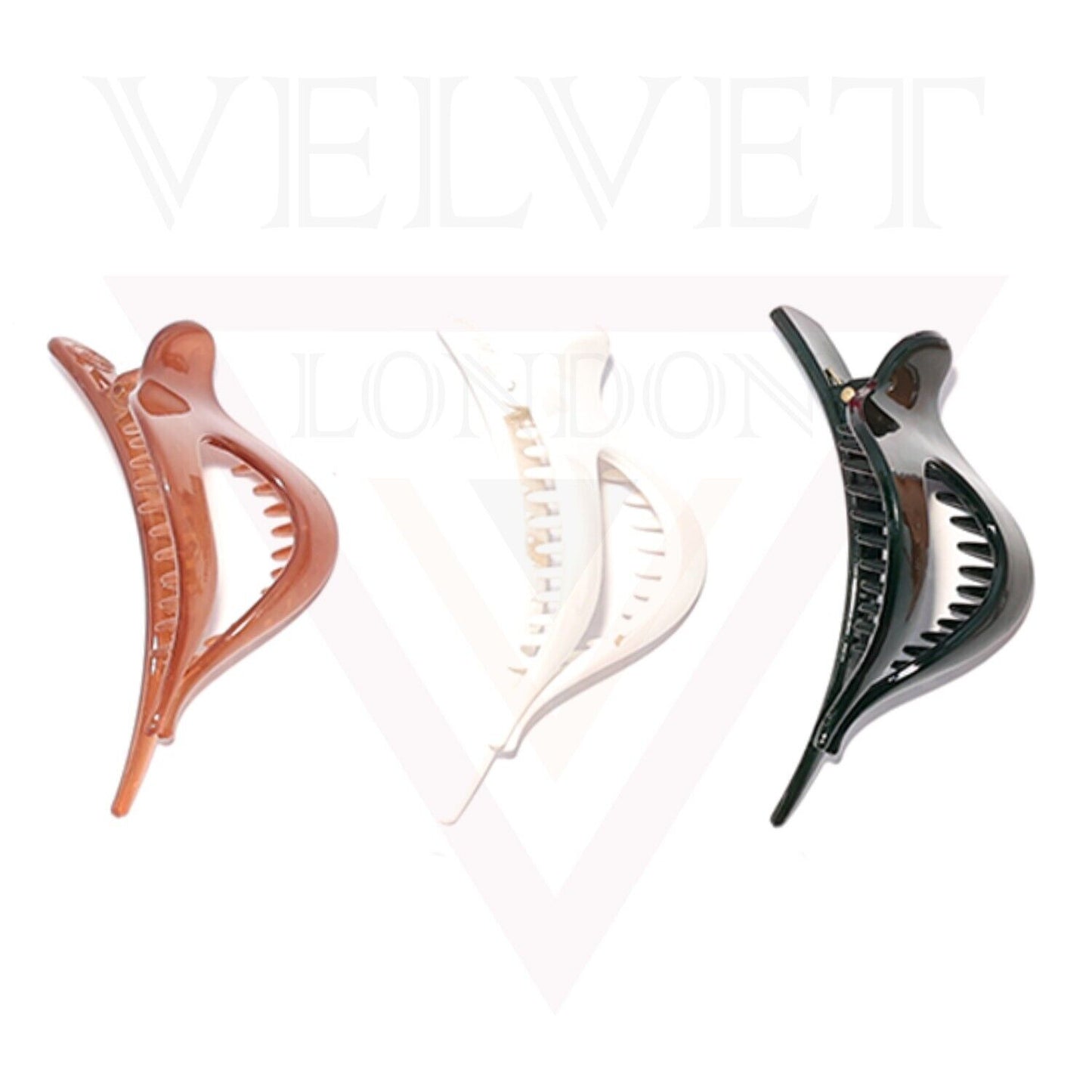 3x Hair Claw Clips Hair Clamp Black White Brown Slider Yoga Hair Claws Hairpins