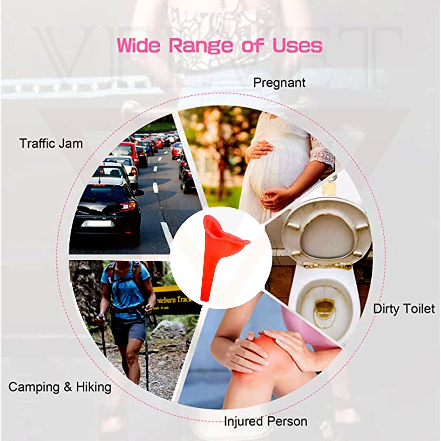 Female Urination Device Reusable Female Urinal Portable Funnel for Women Wee Cup