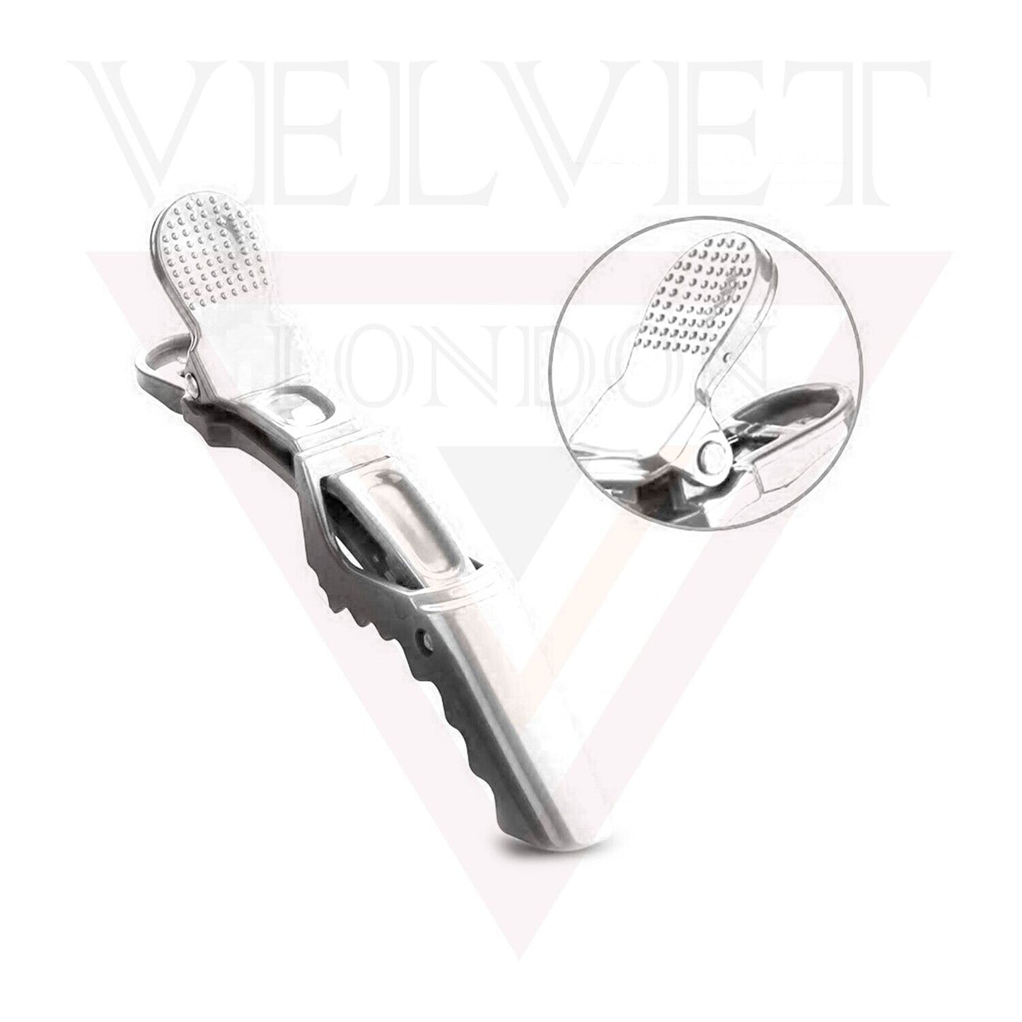 6x White Professional Hair Clips Crocodile Salon Sectioning Clamps Hairdressing