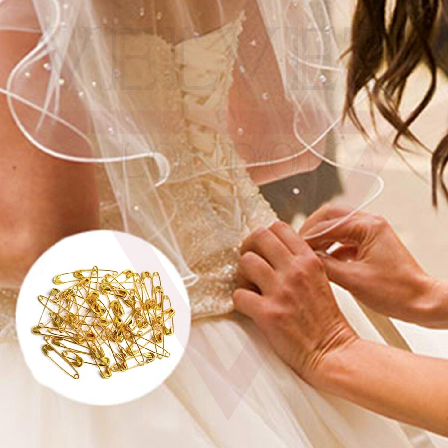 50Pcs Safety Pins Metal Golden Needles Sewing Craft Art Jewellry Making 3.5 CM