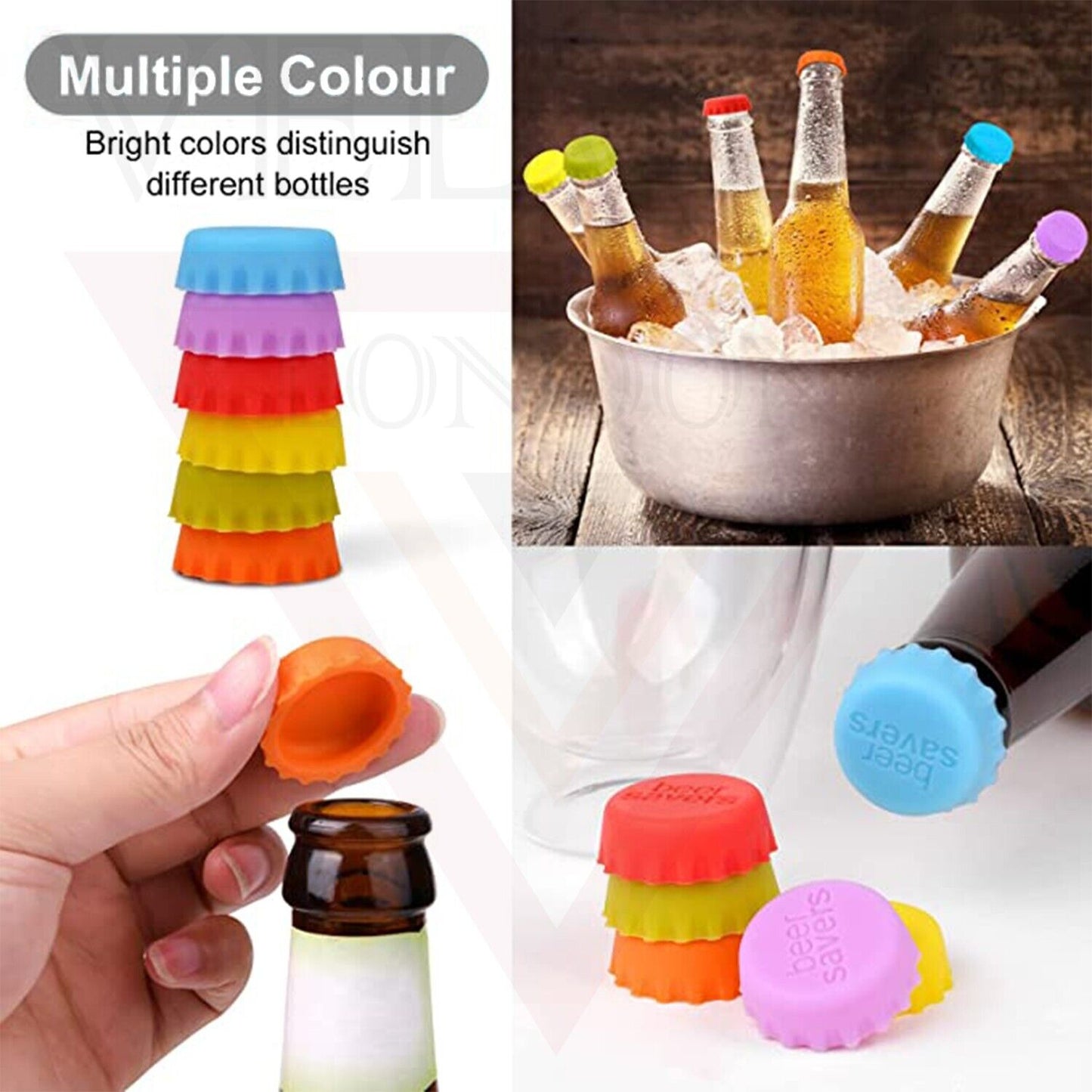 12 Pcs Beer Savers Caps Bottle Cap Silicone Beer Reusable Bottle Stoppers Wine