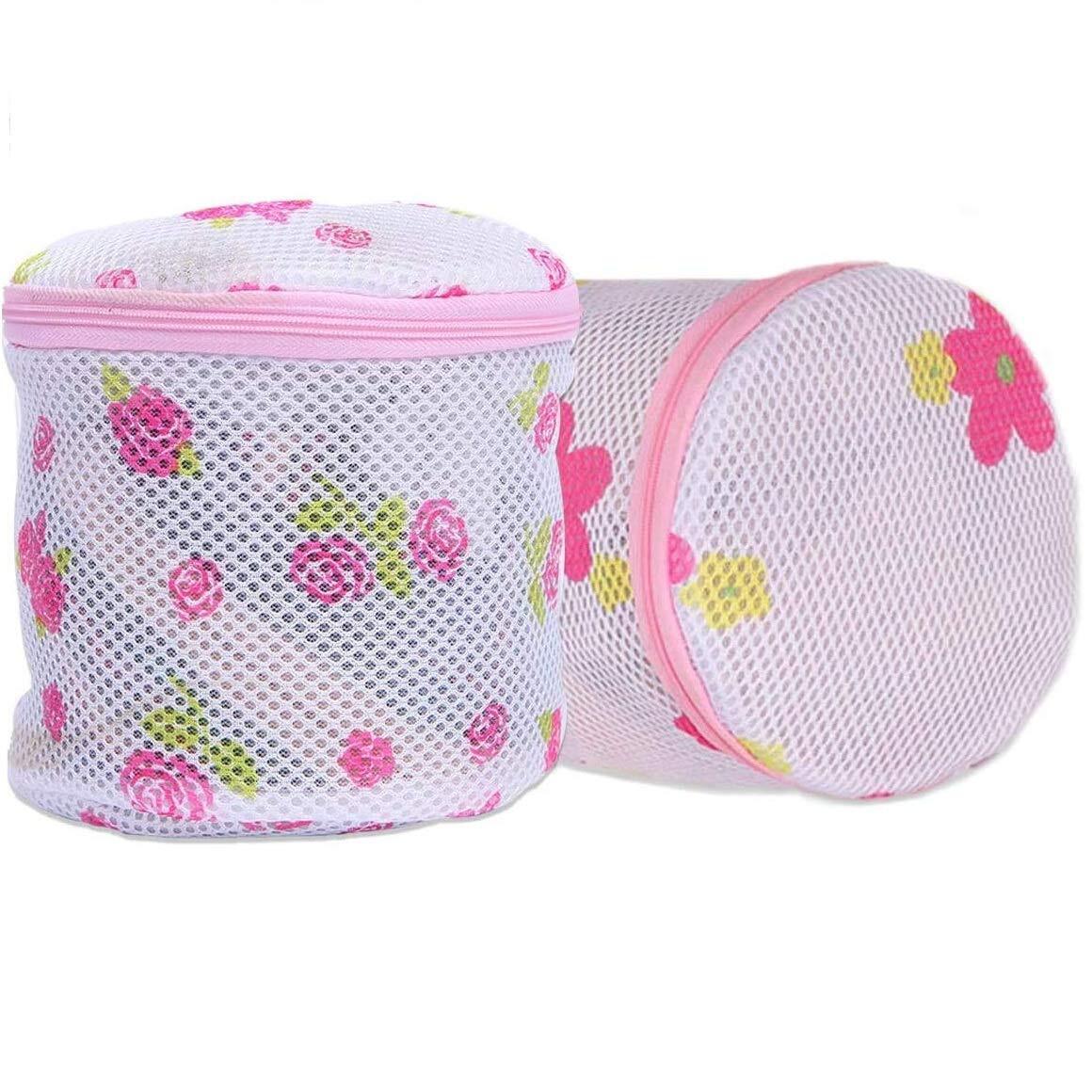Bra Wash Bag Mesh Wash Laundry Bags Cylindrical Zips Washing Machine, Travel Bag