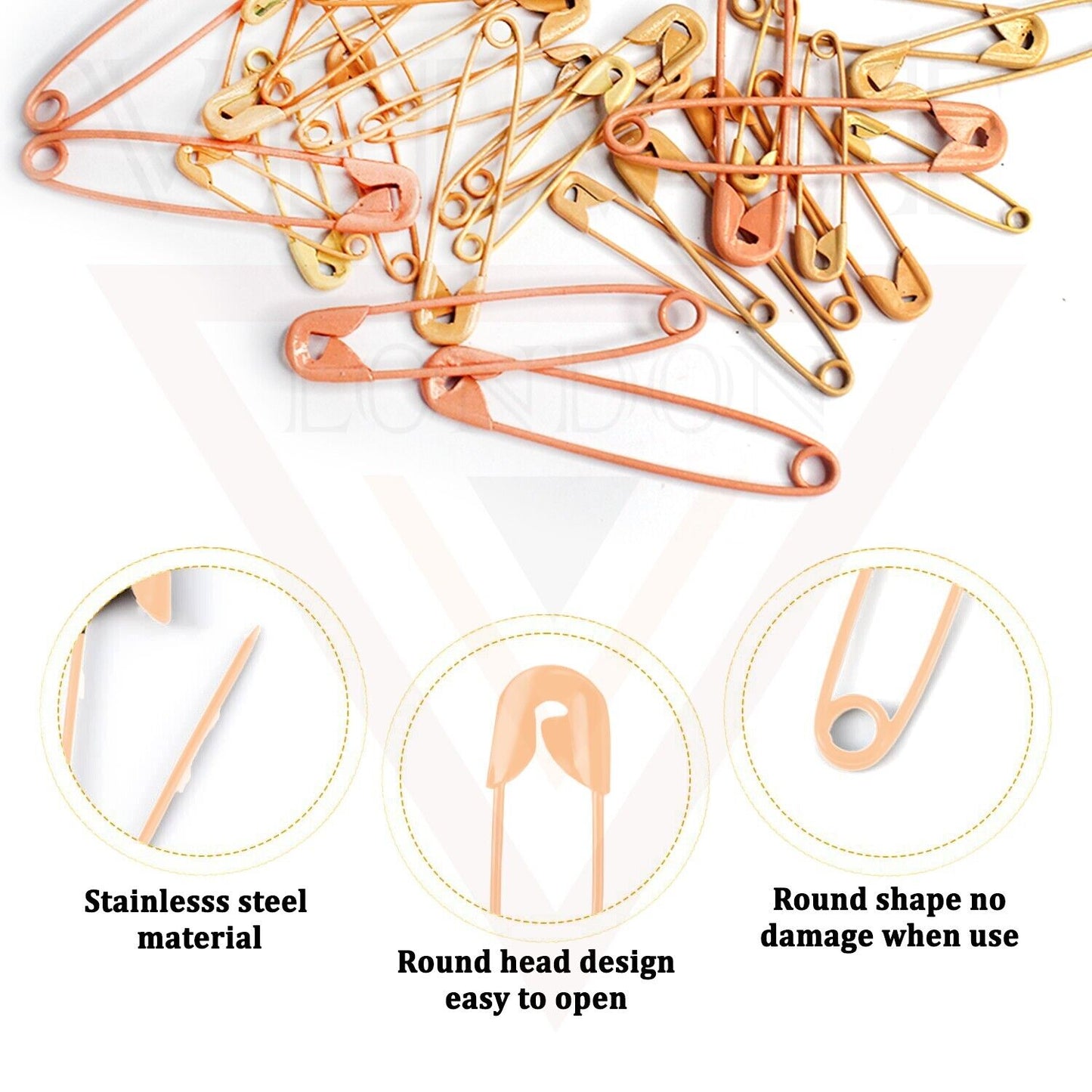 50x Skin Safety Pins Craft Sewing Nickel Pins Metal Plated For Art Craft Sewing