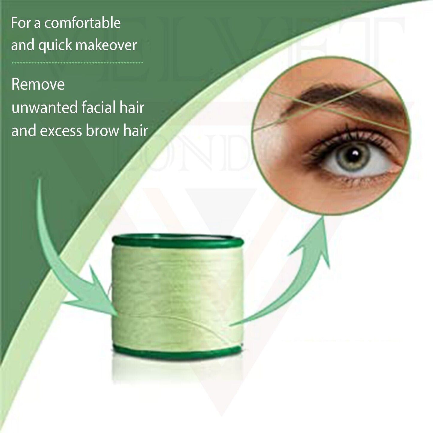 1x Organica Eyebrow Cotton Thread Threading Antiseptic Facial Hair Removal Salon