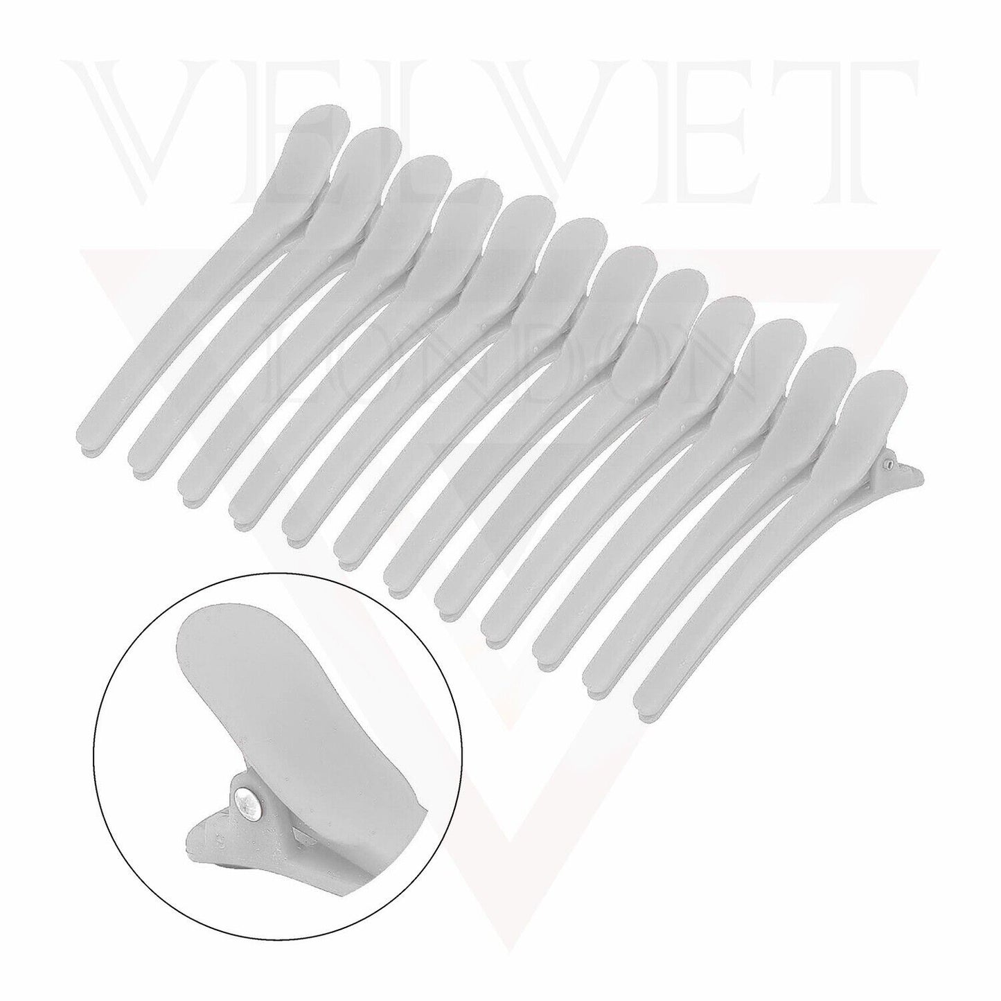 6x White Hairdresser Duckbill Clips Salon Hair Sectioning Professional Clamp