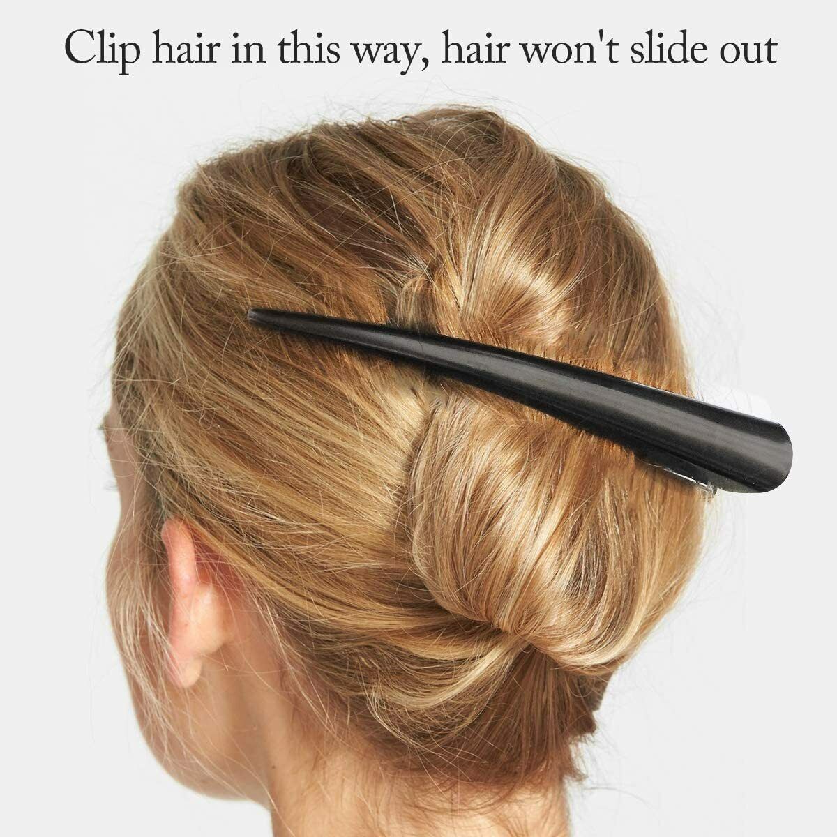 Duckbill Black Hair Clip Metal Non-Slip Teeth Crocodile Clips Barrettes Hair Pin