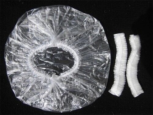 Disposable Shower Caps Bath Caps Large Thick Clear Waterproof Hair Solon 50Pcs