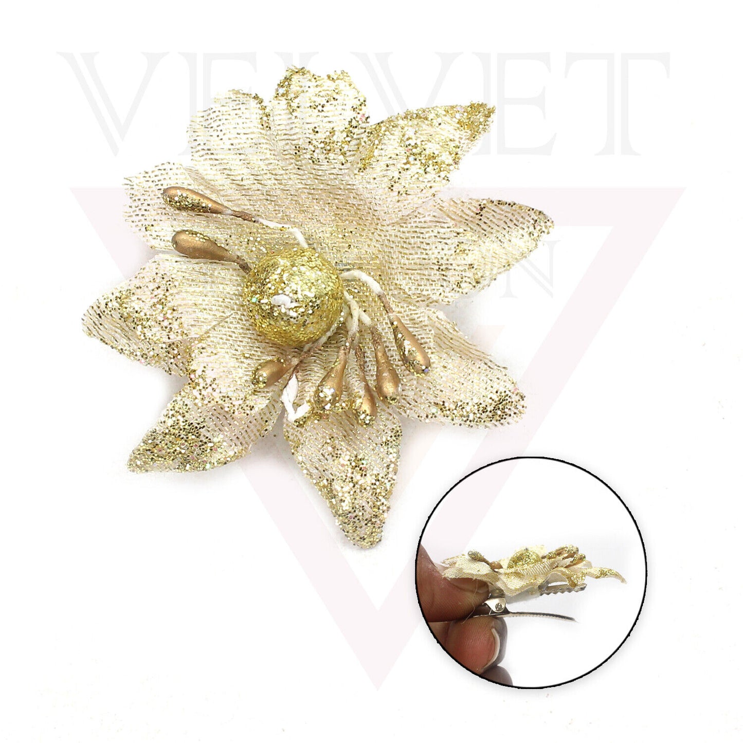 Hair Clip Golden Glitter Flower Clip Tiny Hair Clips Pins Party For Baby Girls