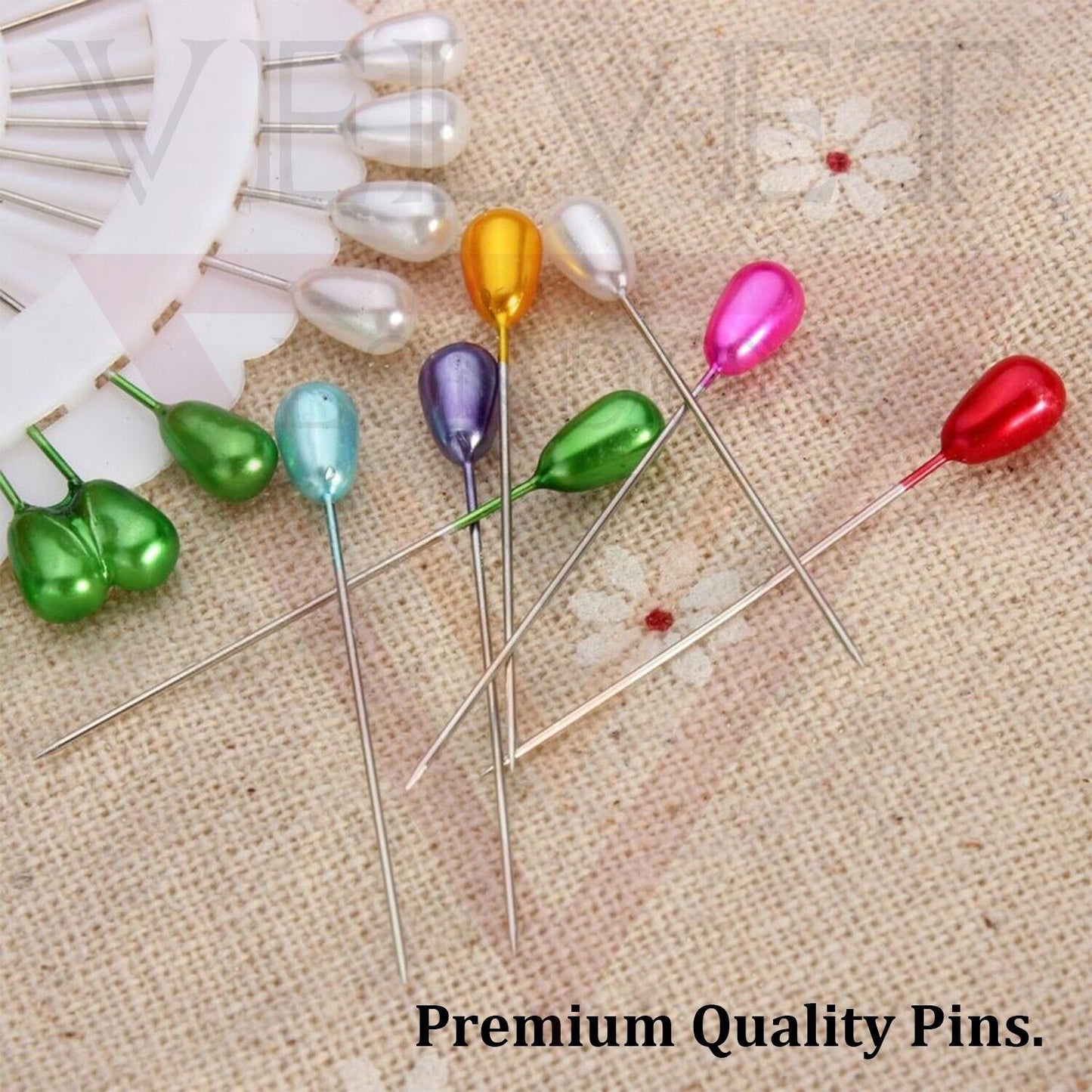40x Drop Pearl Pin Hijab Pins Fine Glass Head Tailors Pins Quilting Sewing Craft