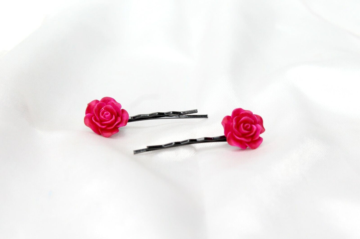 20x Hair Pins Colorful Rose Flower Bobby Pins Hair Clips Metal Grips Slide Pins