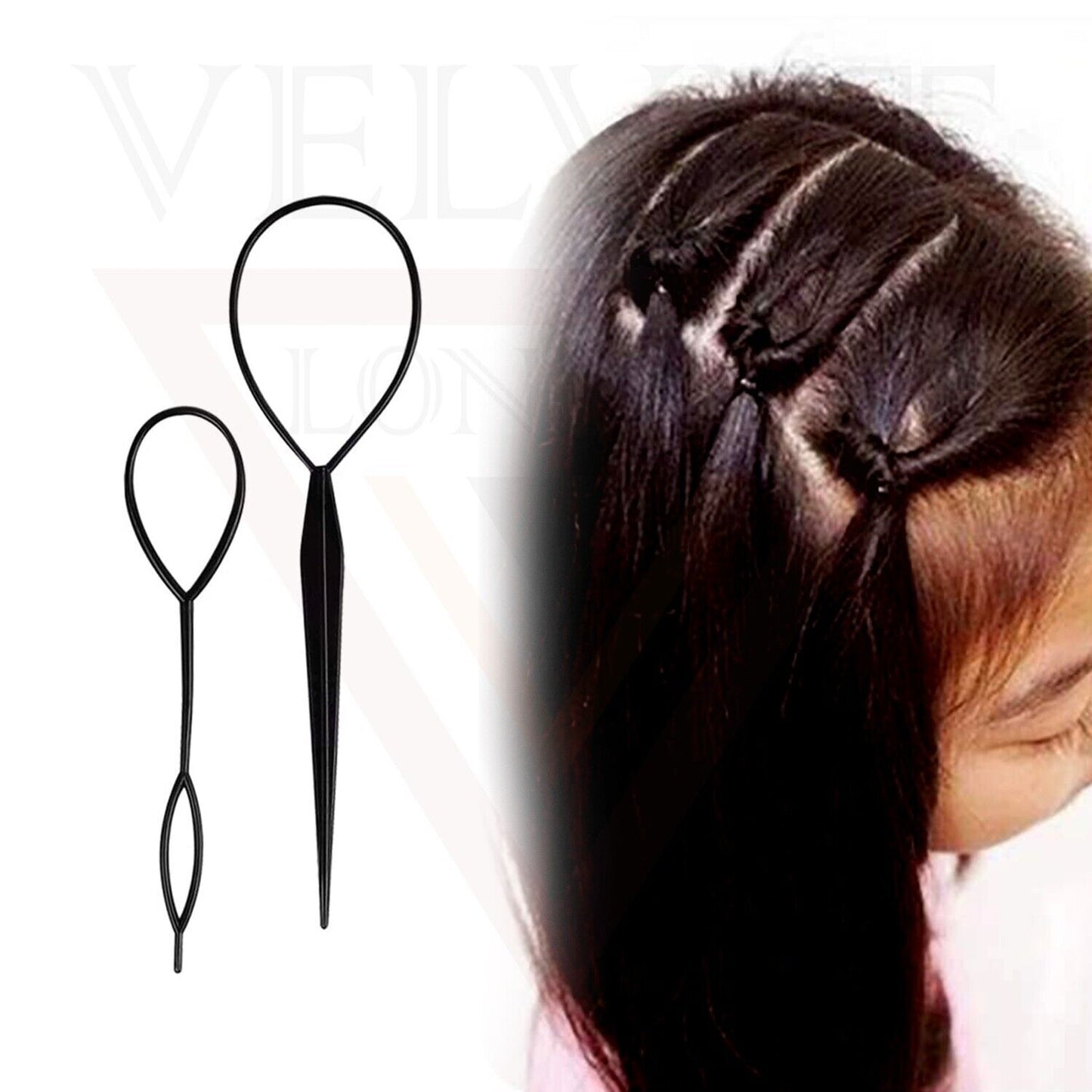 Hair Styling Tool Braid Topsy Tool Black Twist Styling Tools Loop Ponytail Maker