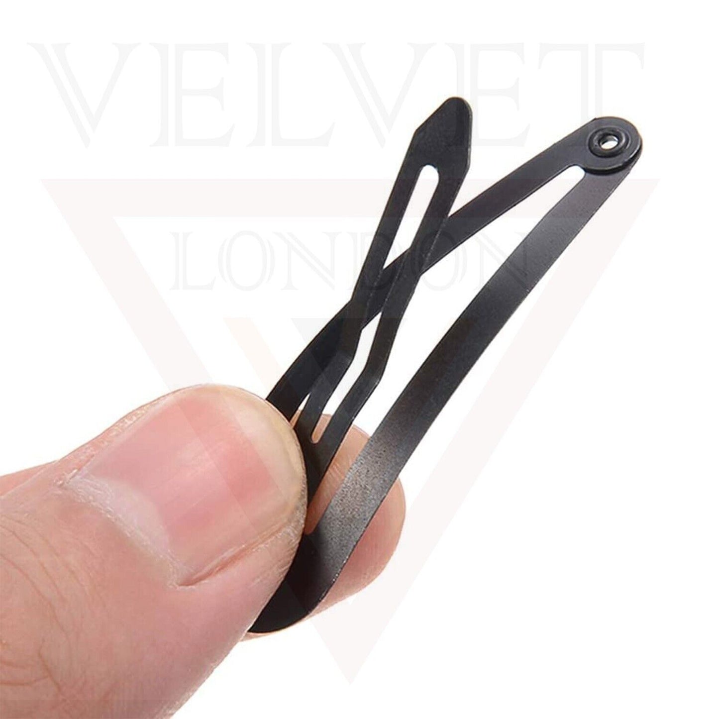 24x Bobby Pins Black Metal Snap Hair Clips Hair Pins Glossy School Hair Styling