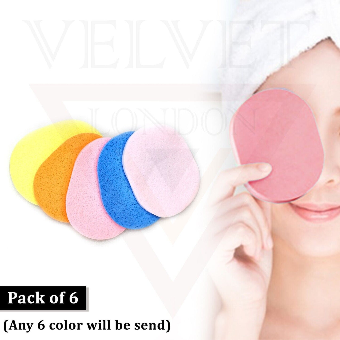 6 Pcs Sponge Pads Cleansing Face Wash Sponges for Facial Face Makeup Remover