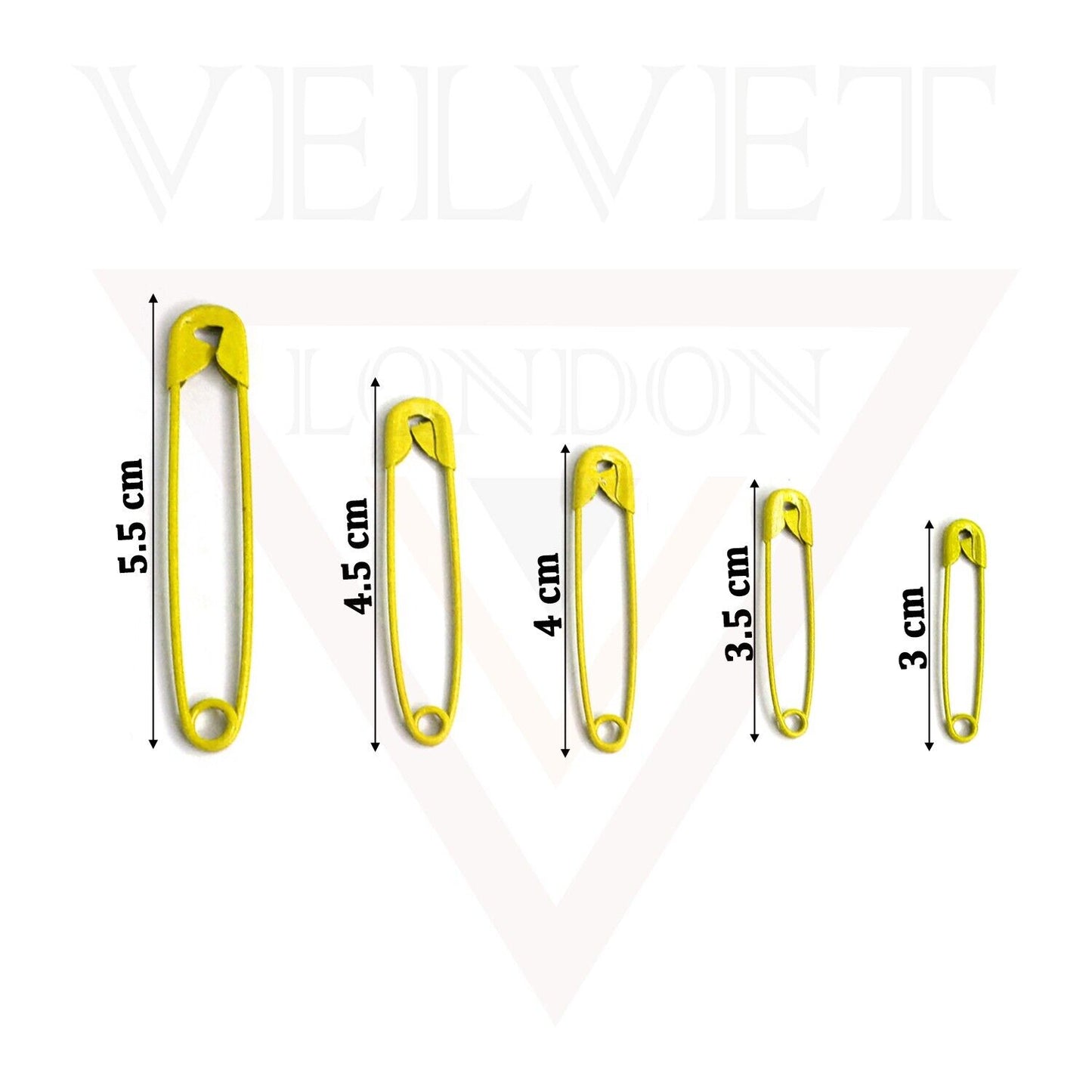 50Pcs Yellow Safety Pins Frosted Pins Nickel Metal Plated for Art Craft Sewing