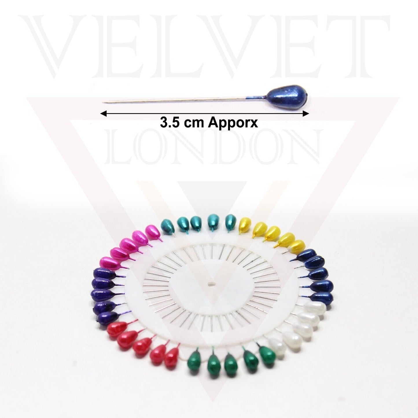 40x Drop Pearl Pin Hijab Pins Fine Glass Head Tailors Pins Quilting Sewing Craft