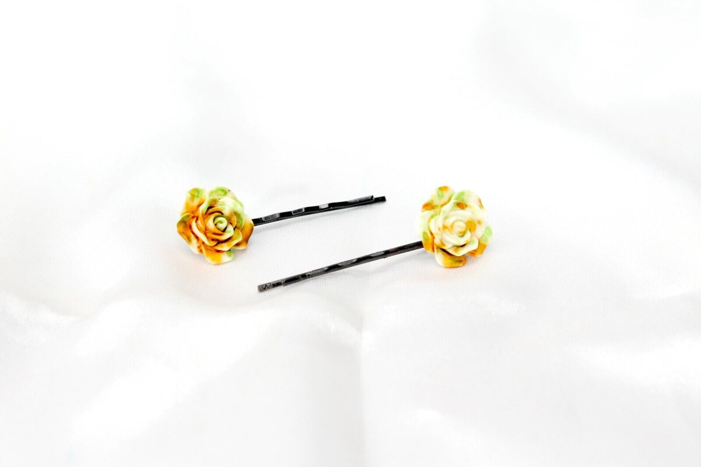 20x Hair Pins Colorful Rose Flower Bobby Pins Hair Clips Metal Grips Slide Pins