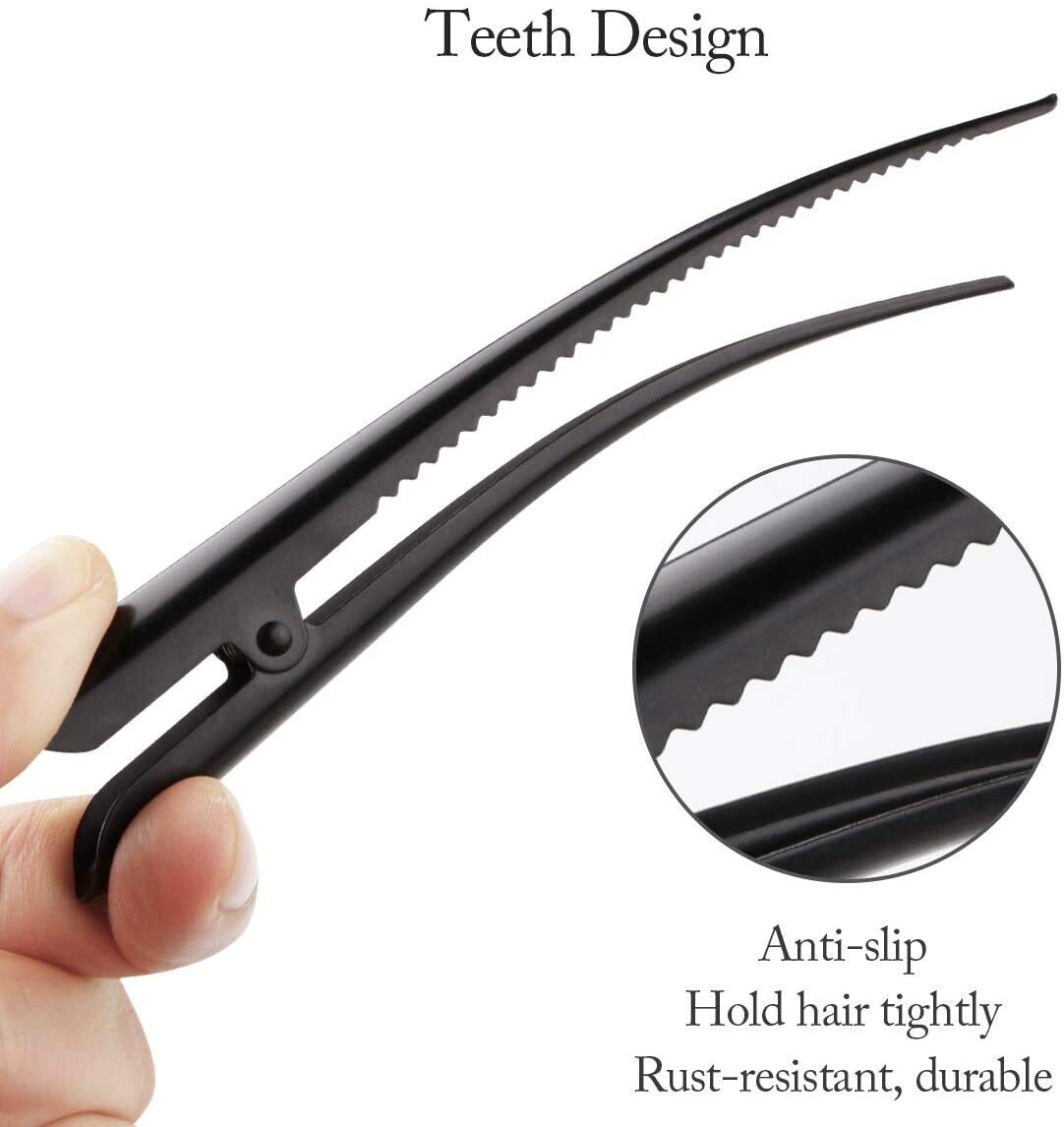 Duckbill Black Hair Clip Metal Non-Slip Teeth Crocodile Clips Barrettes Hair Pin