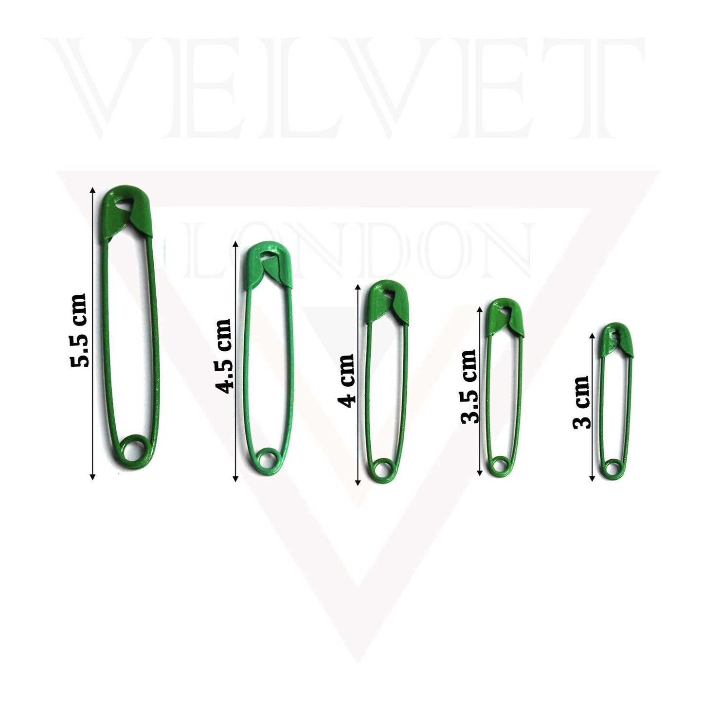 50Pcs Green Craft Sewing Pins Green Safety Pins Nickel Metal Plated Safety Pins
