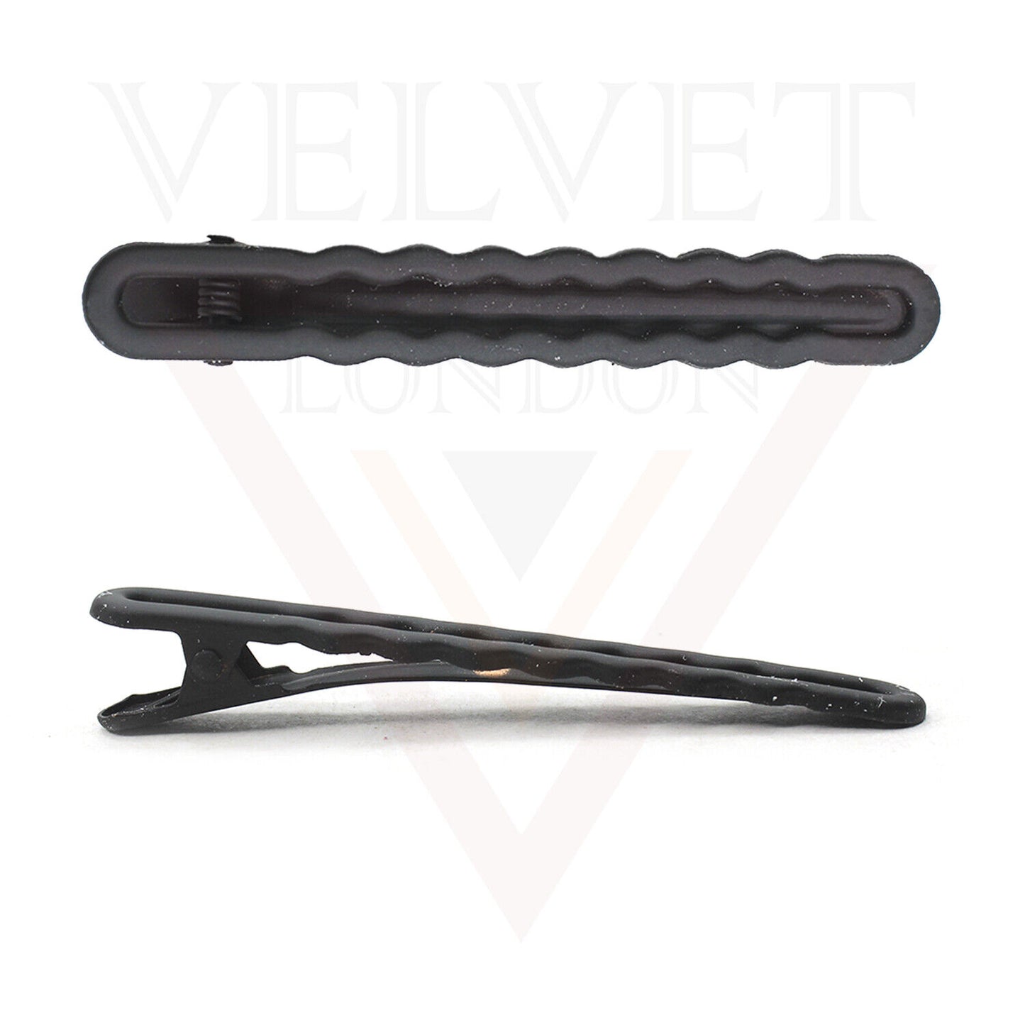 3Pcs Black Hair Clips Wave Metal Salon Duck Teeth Crocodile Clip Slide Hairpins